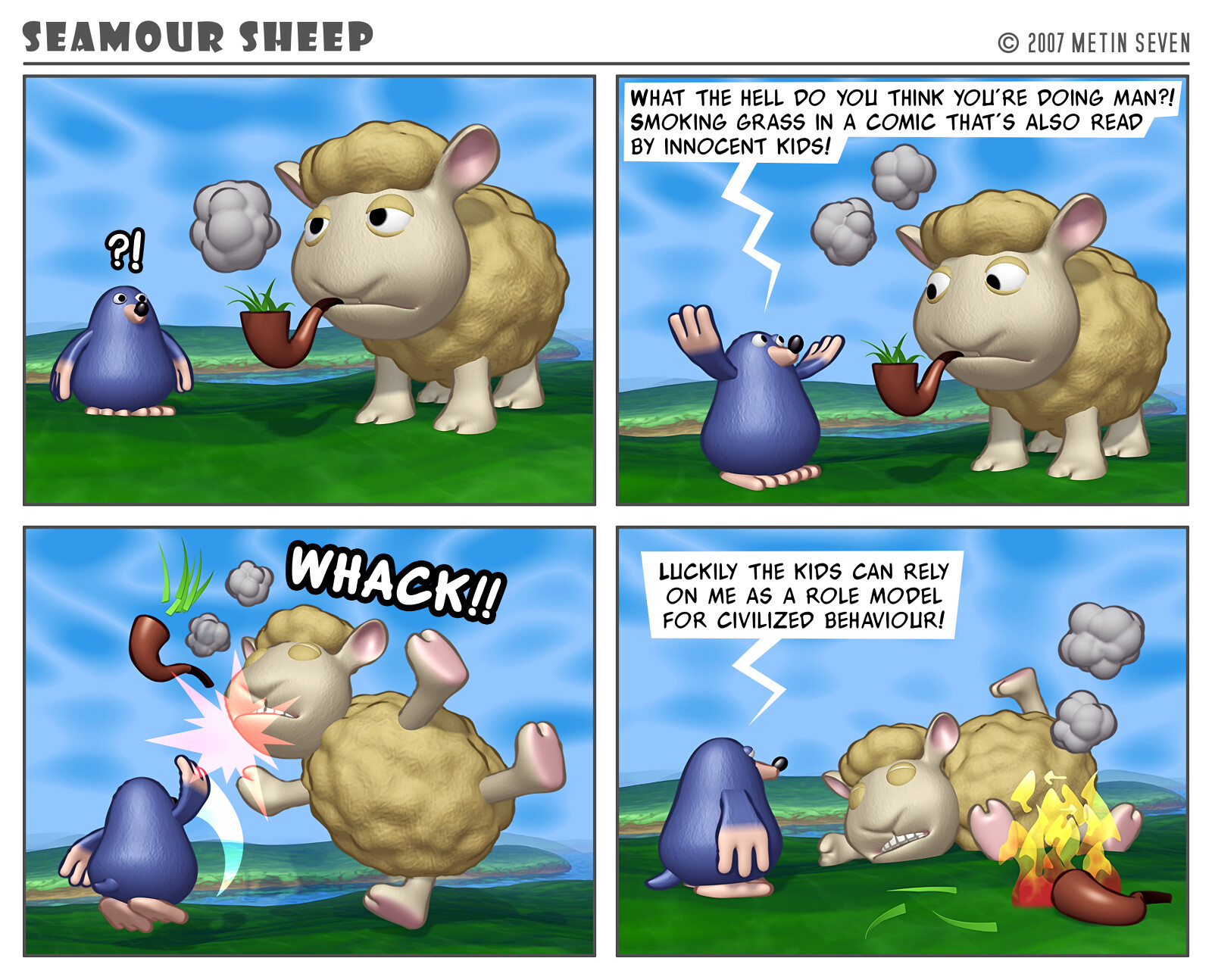 Seamour Sheep and Marty Mole comic strip episode: Behaviour