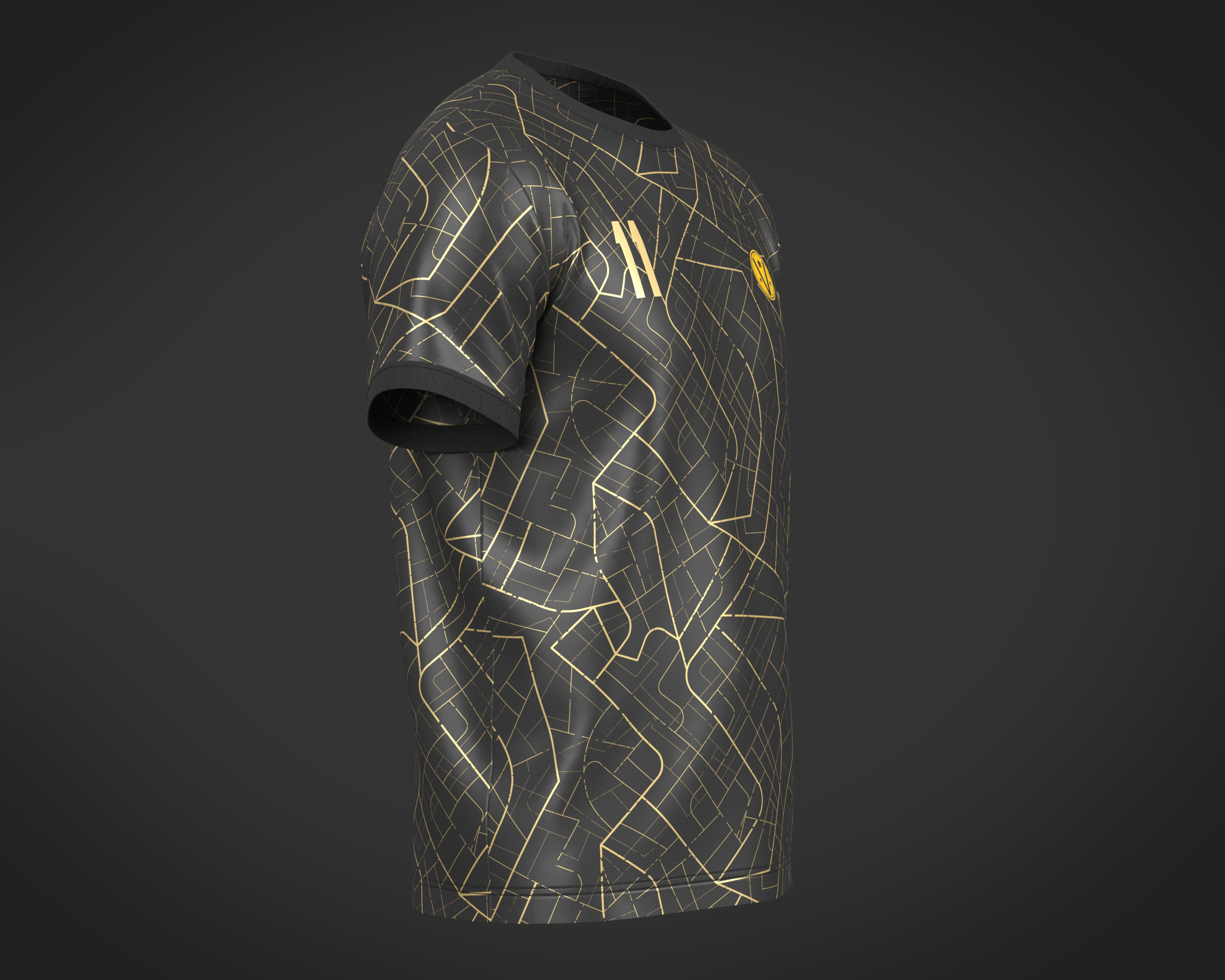 ArtStation - Soccer Black And Green Football Jersey Player-11