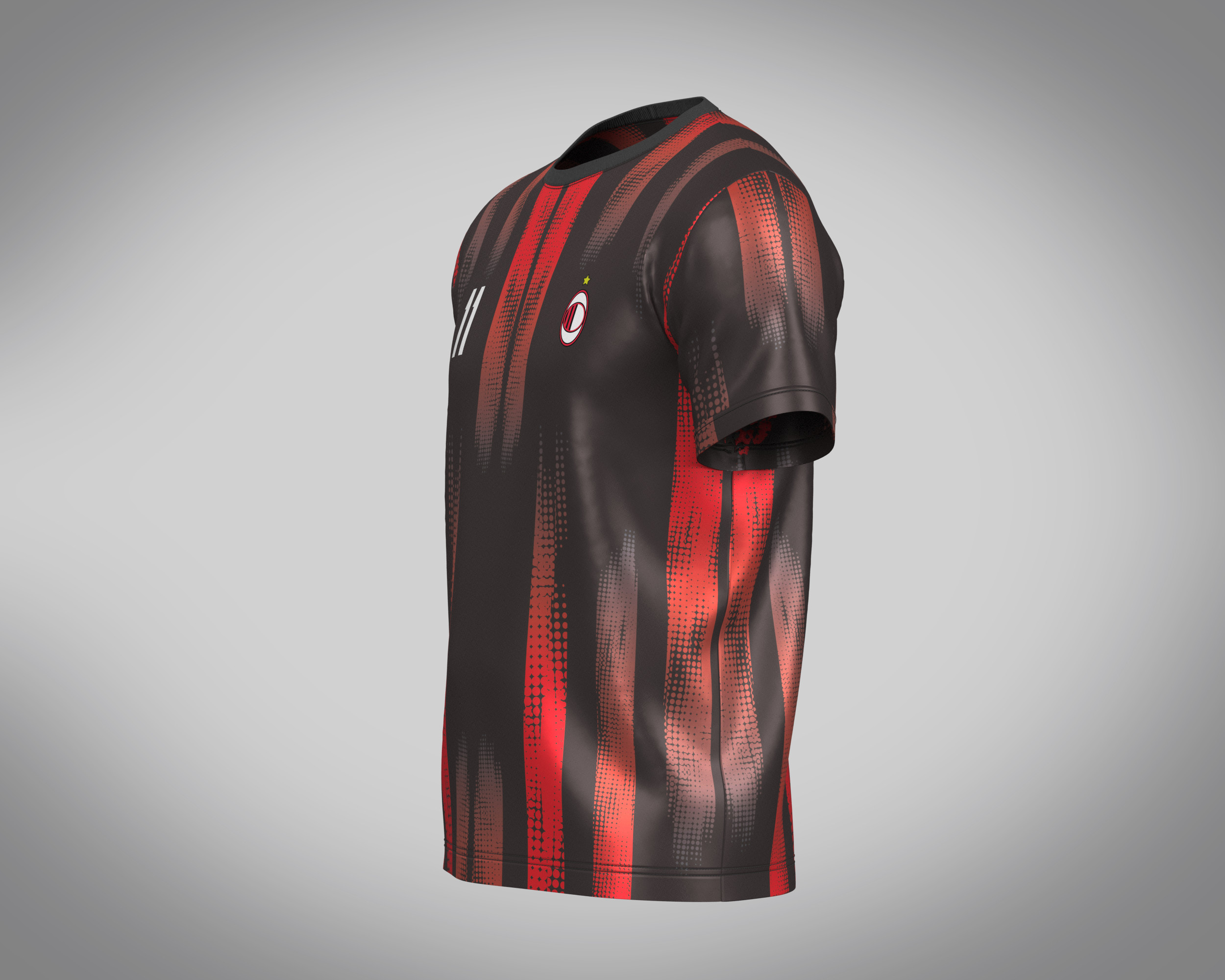 ArtStation - Soccer Football Black and Red Jersey Player-11