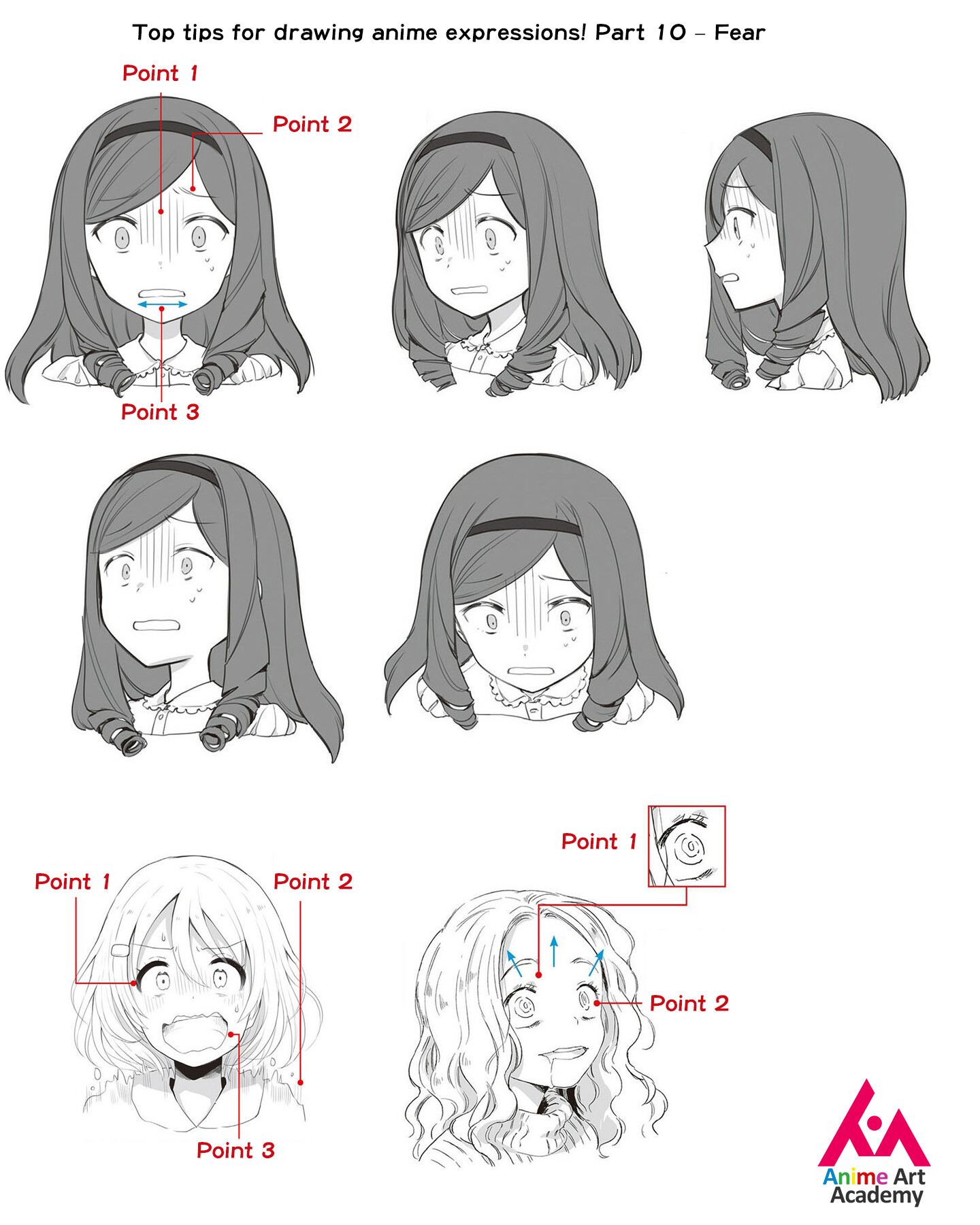 ArtStation - Top tips for drawing anime expressions! Part 10 – Fear