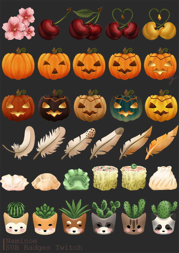 ArtStation - Twitch Sub Badges: Pumpkins