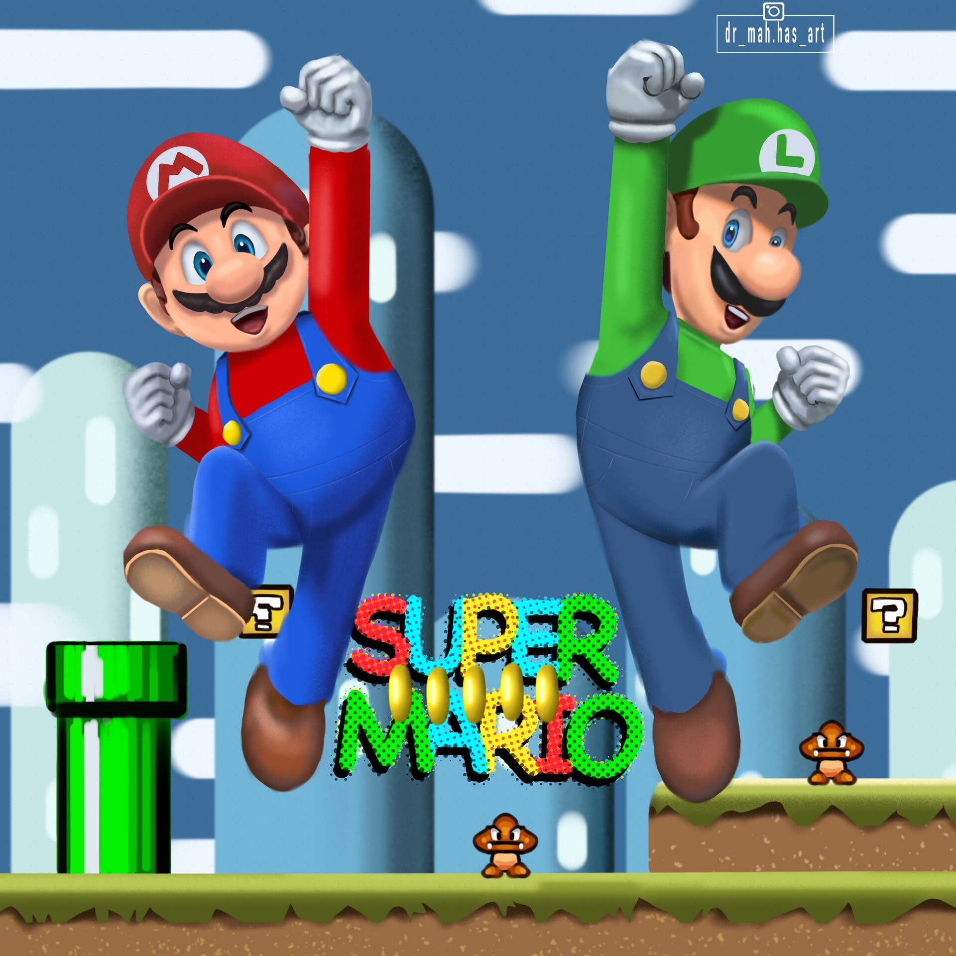 ArtStation - cenário do jogo super Mario bros