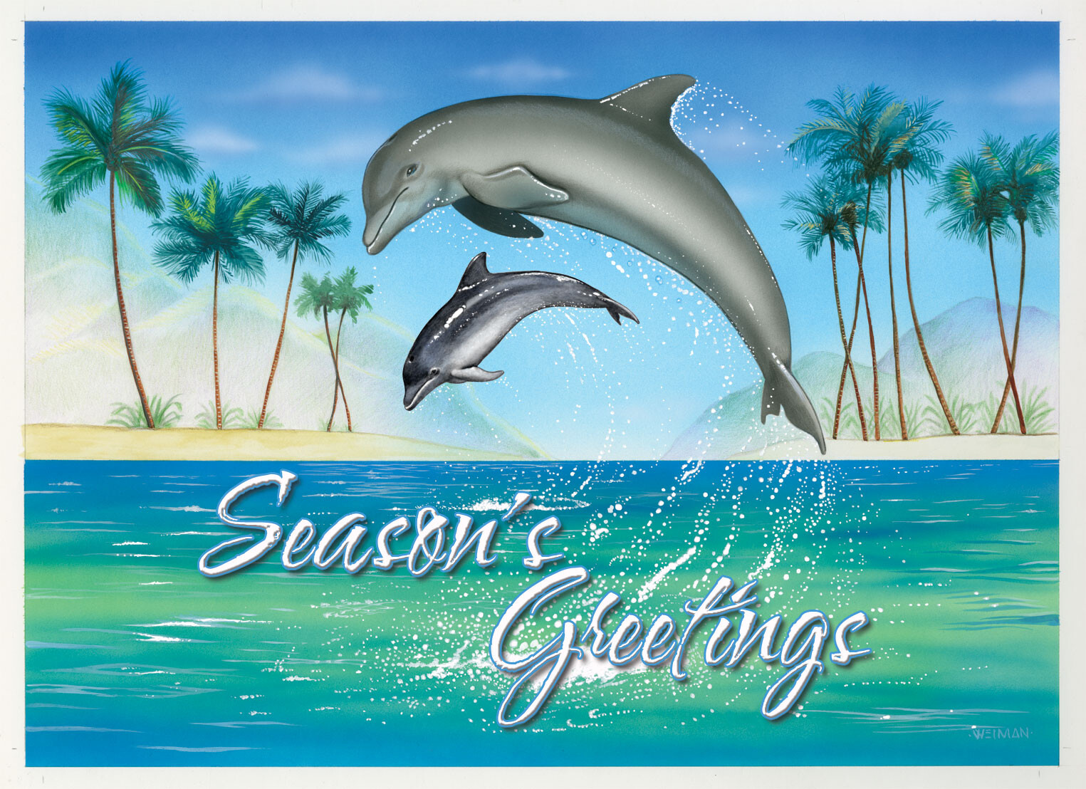 ArtStation - Dolphin Greeting Card