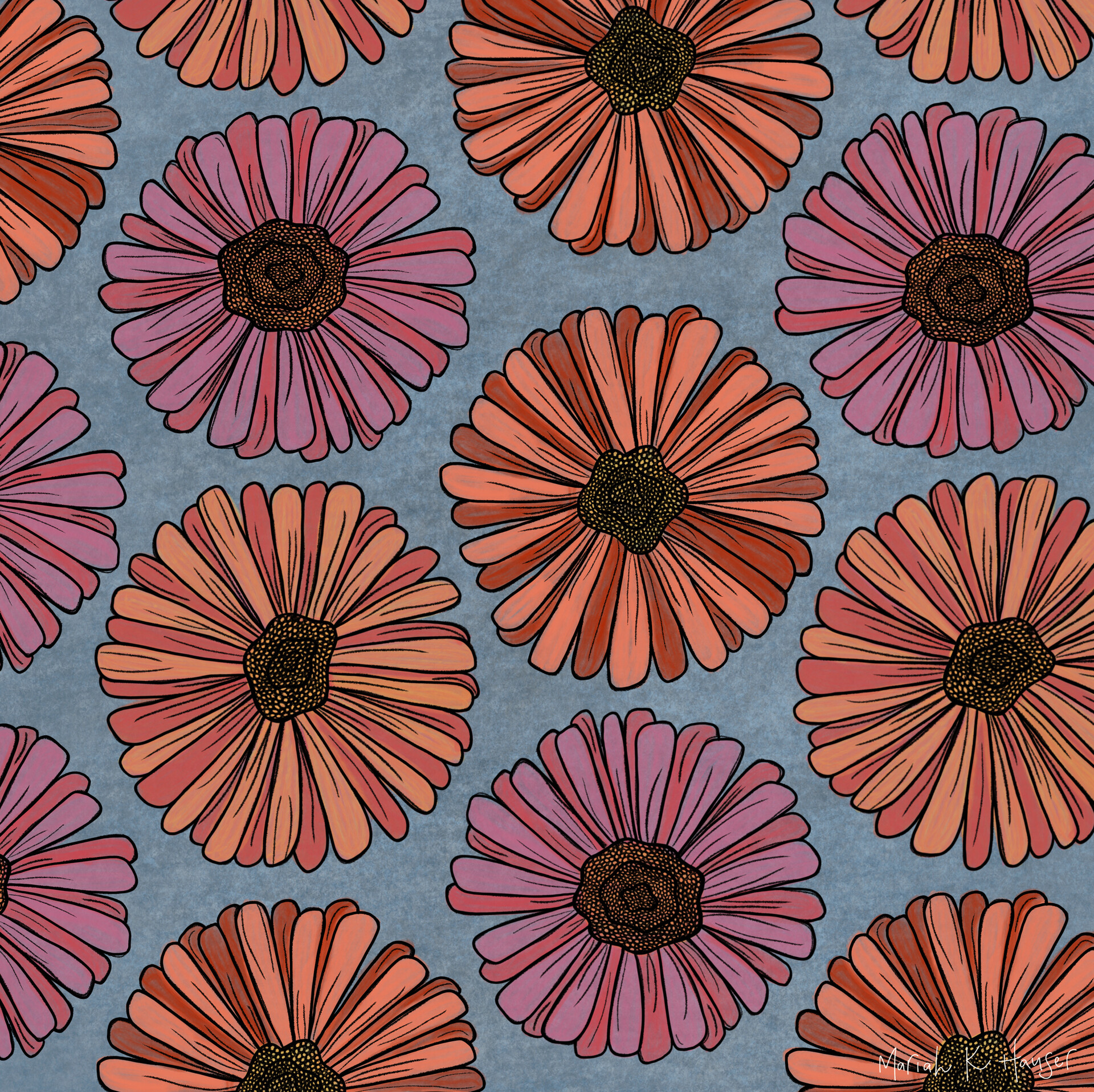 ArtStation - Textured Floral Pattern