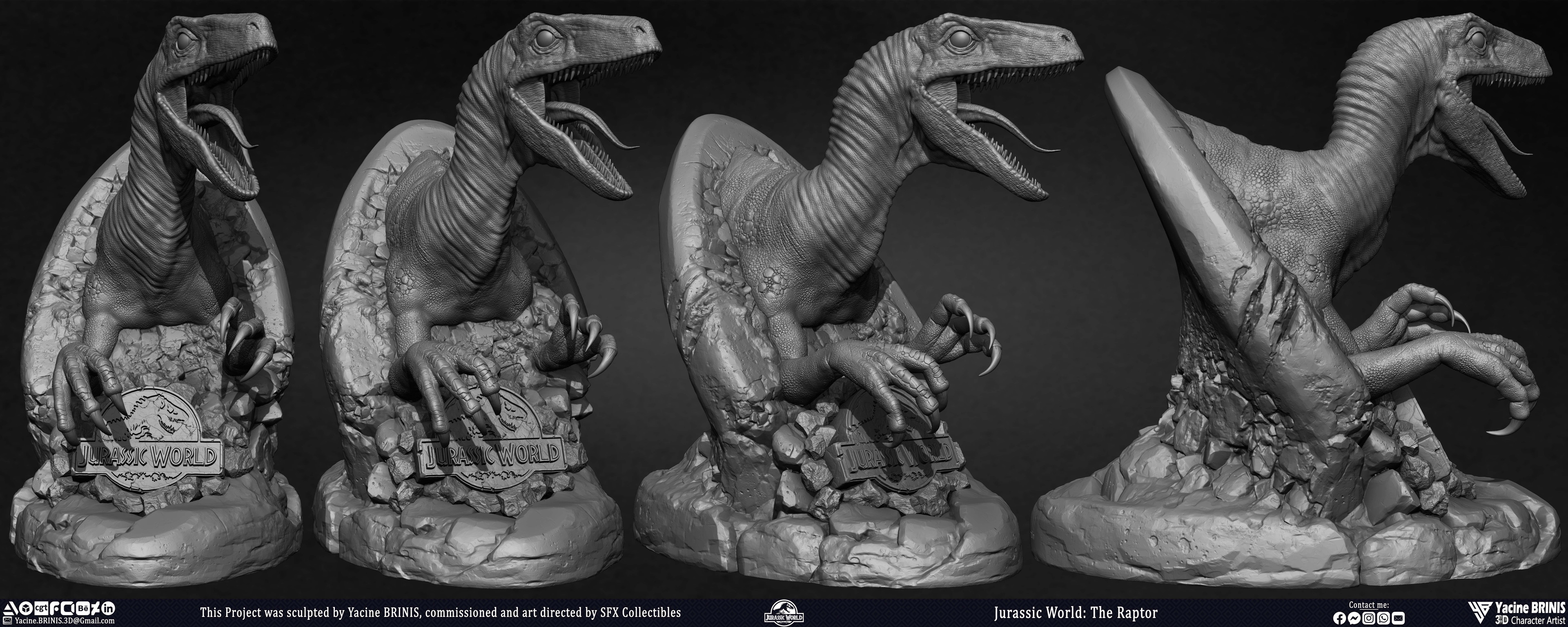 Jurassic World The Raptor sculpted by Yacine BRINIS 004