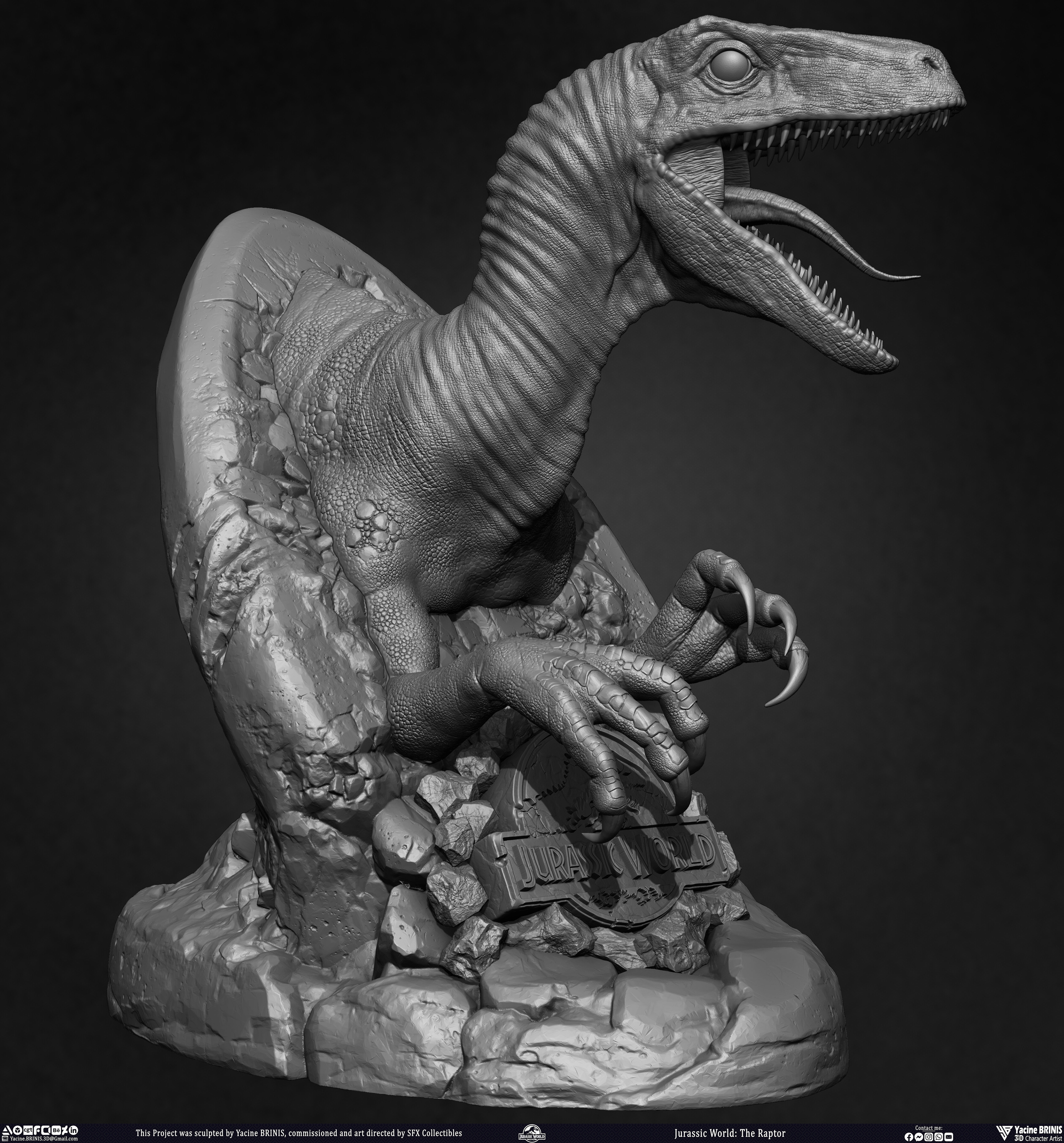 Jurassic World The Raptor sculpted by Yacine BRINIS 014
