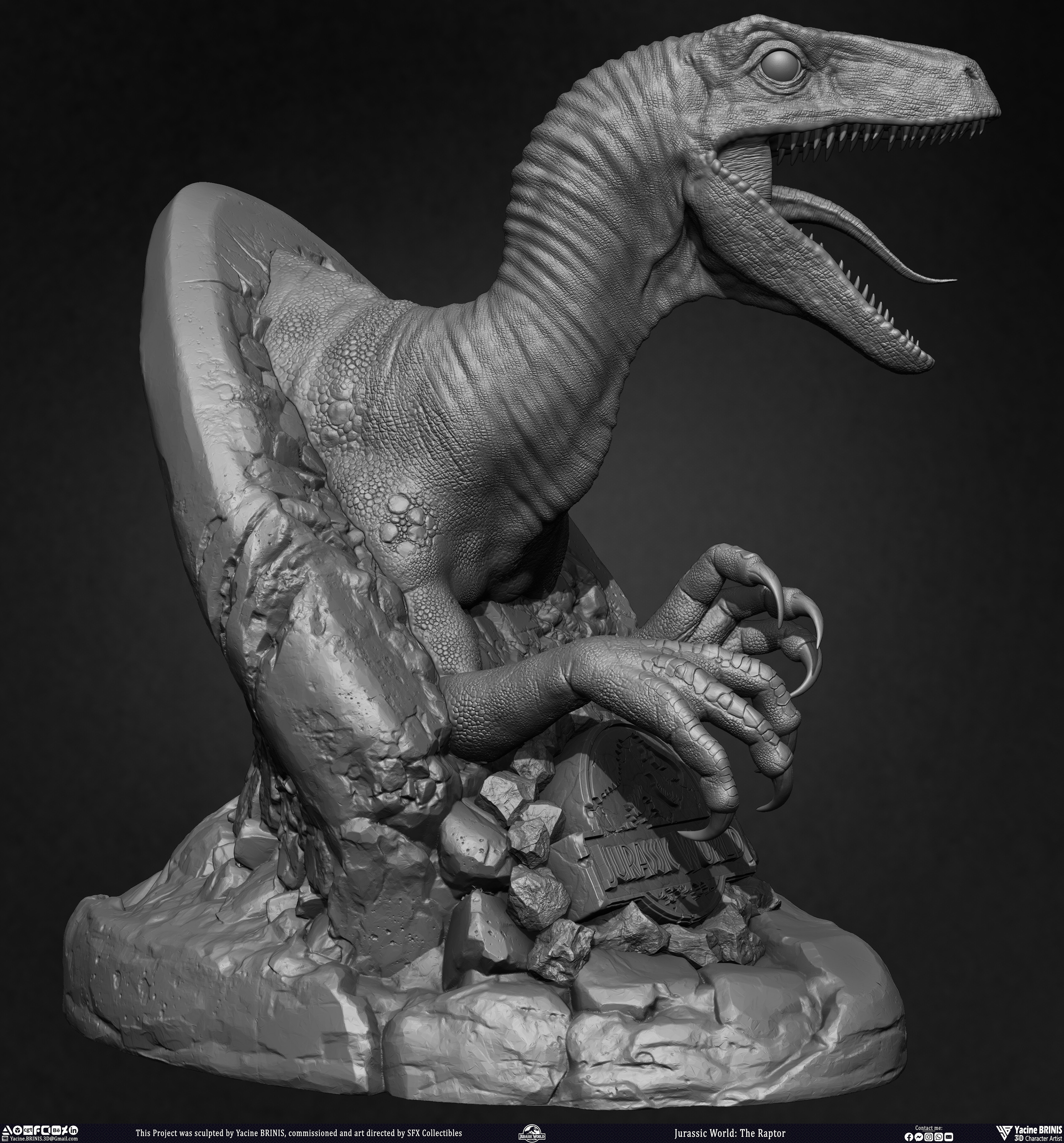 Jurassic World The Raptor sculpted by Yacine BRINIS 015