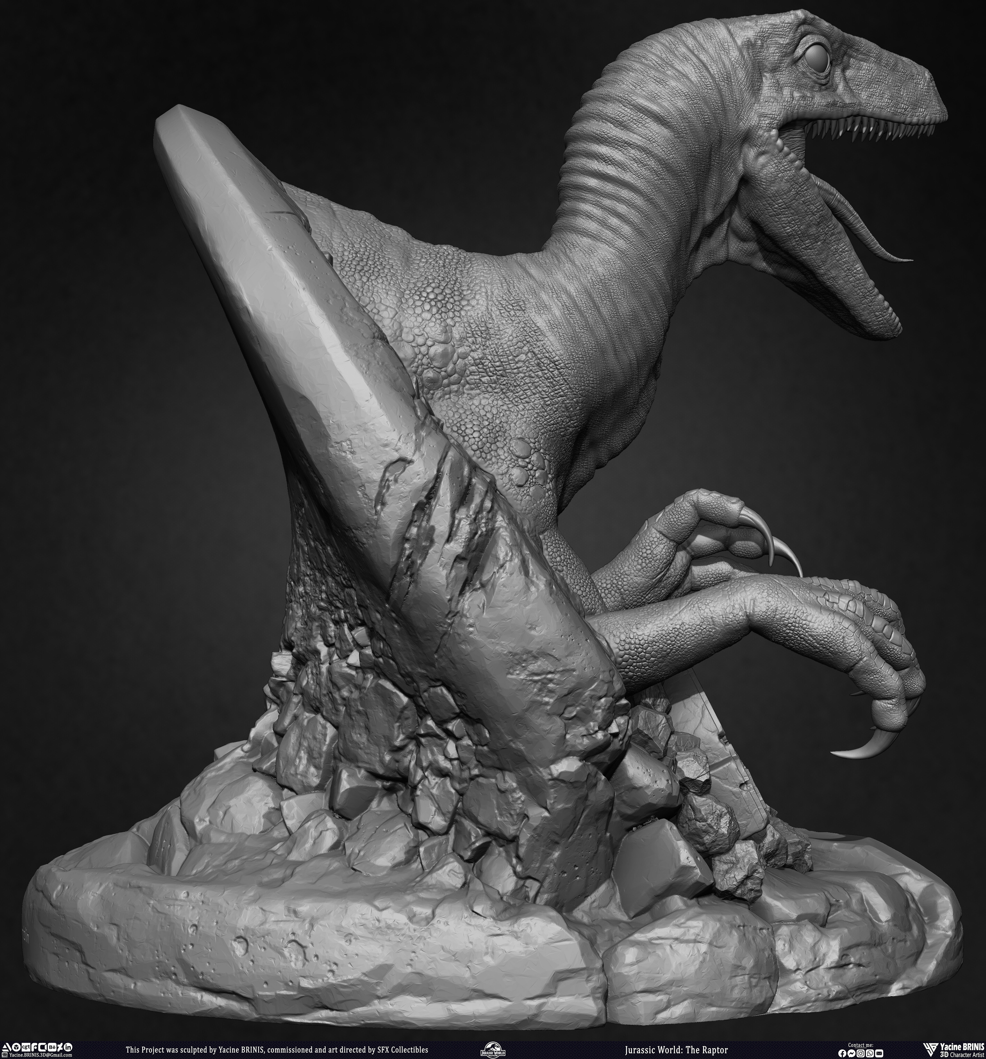Jurassic World The Raptor sculpted by Yacine BRINIS 016