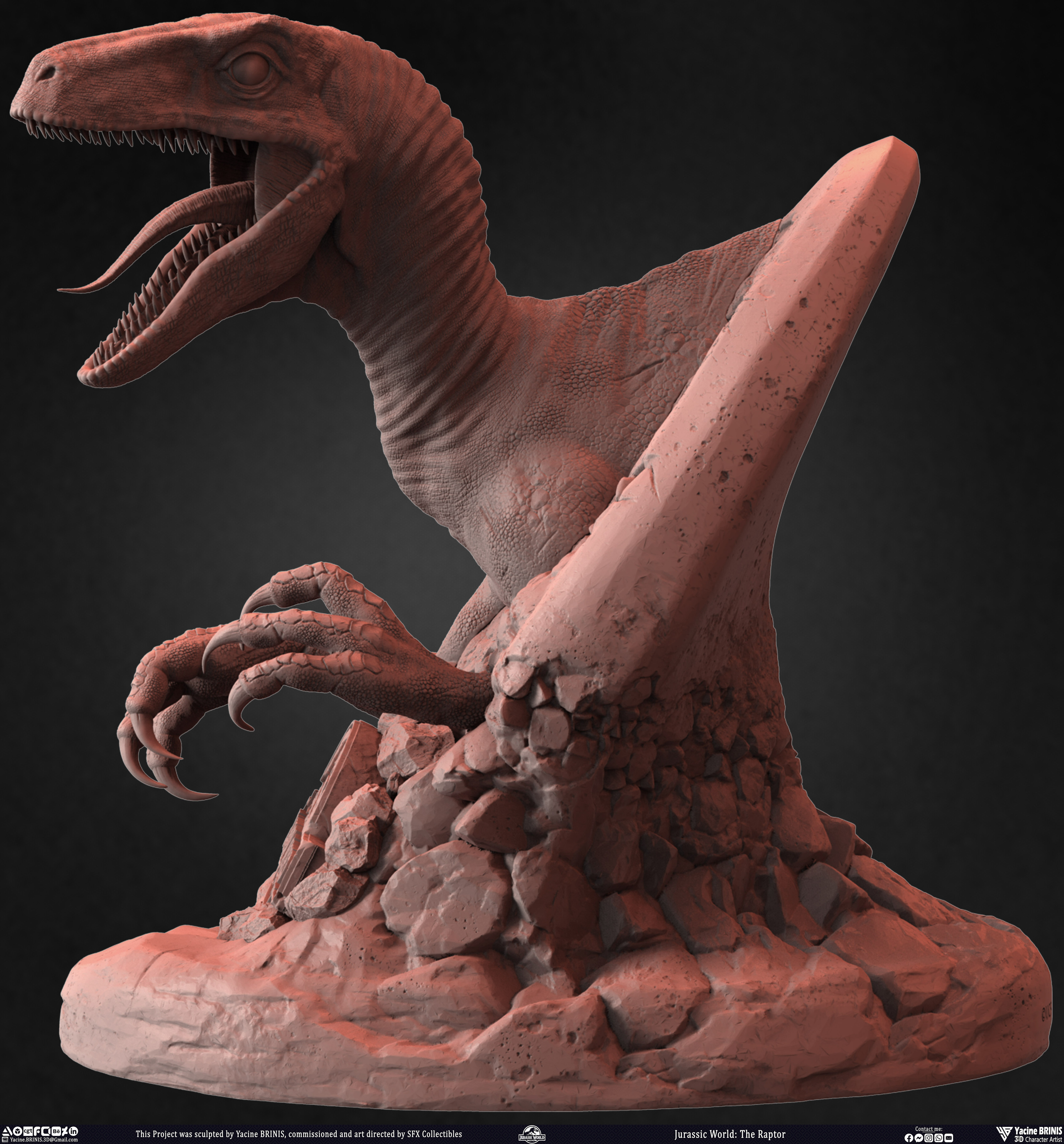 Jurassic World The Raptor sculpted by Yacine BRINIS 021