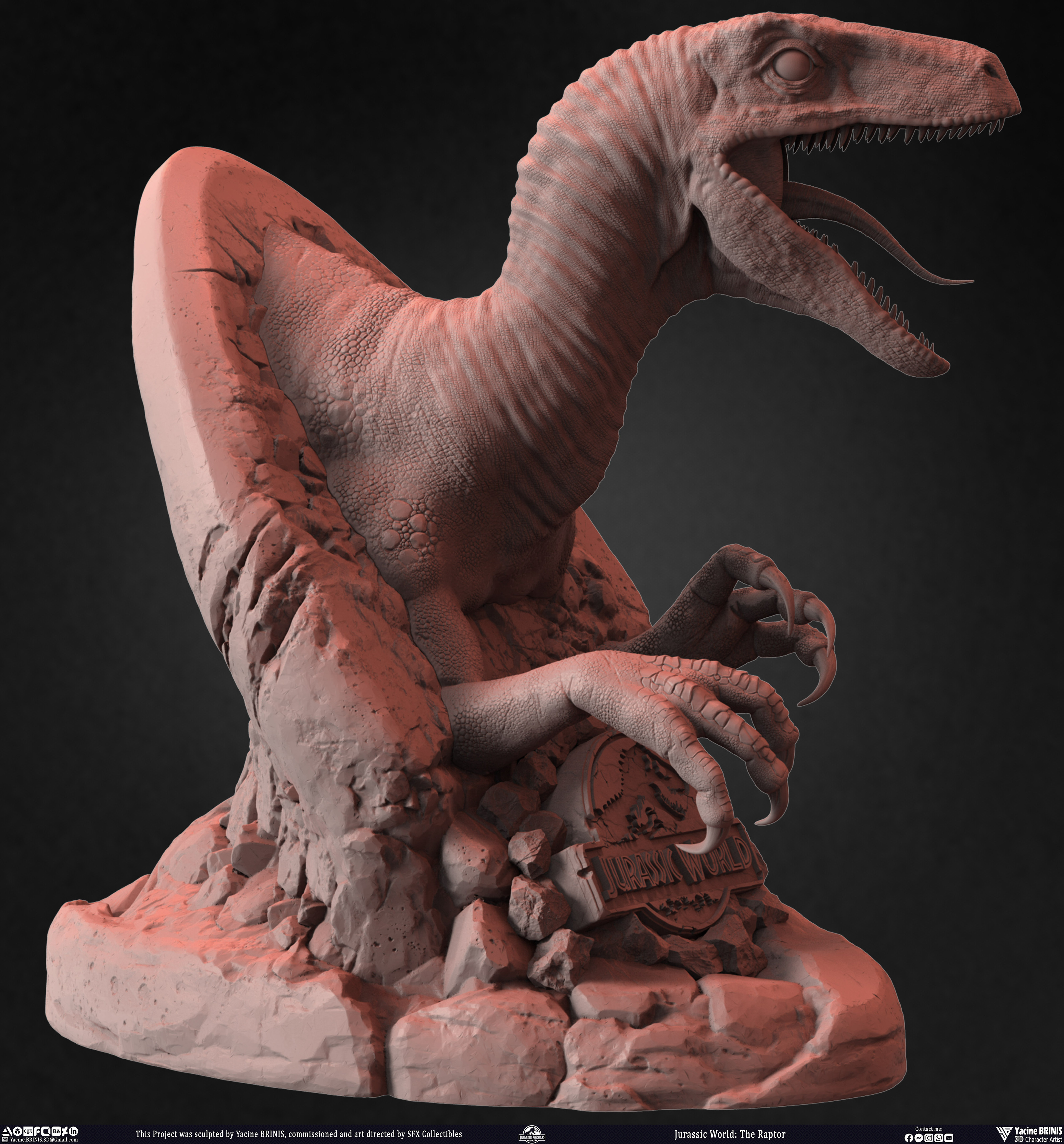 Jurassic World The Raptor sculpted by Yacine BRINIS 024