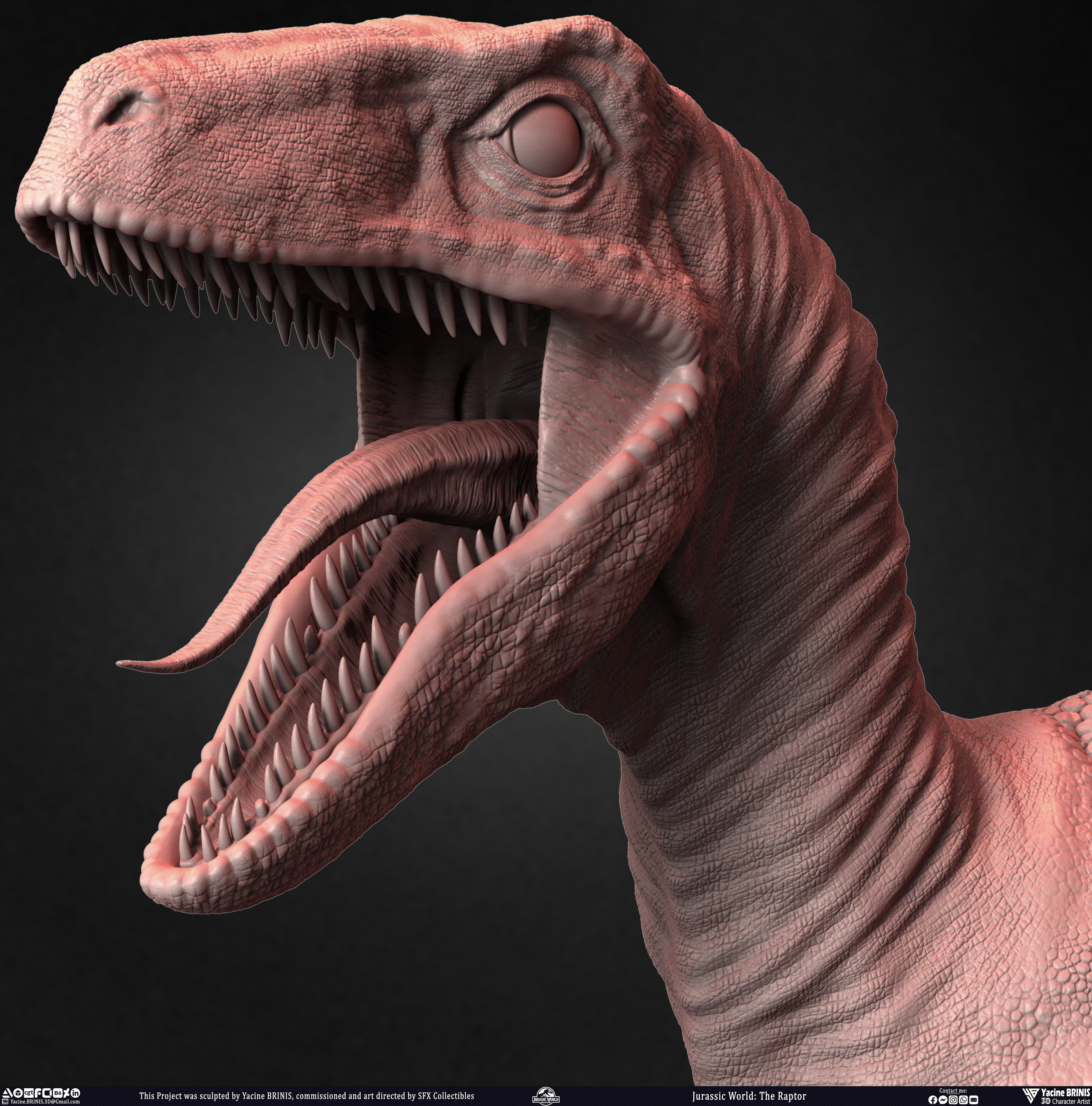 Jurassic World The Raptor sculpted by Yacine BRINIS 027