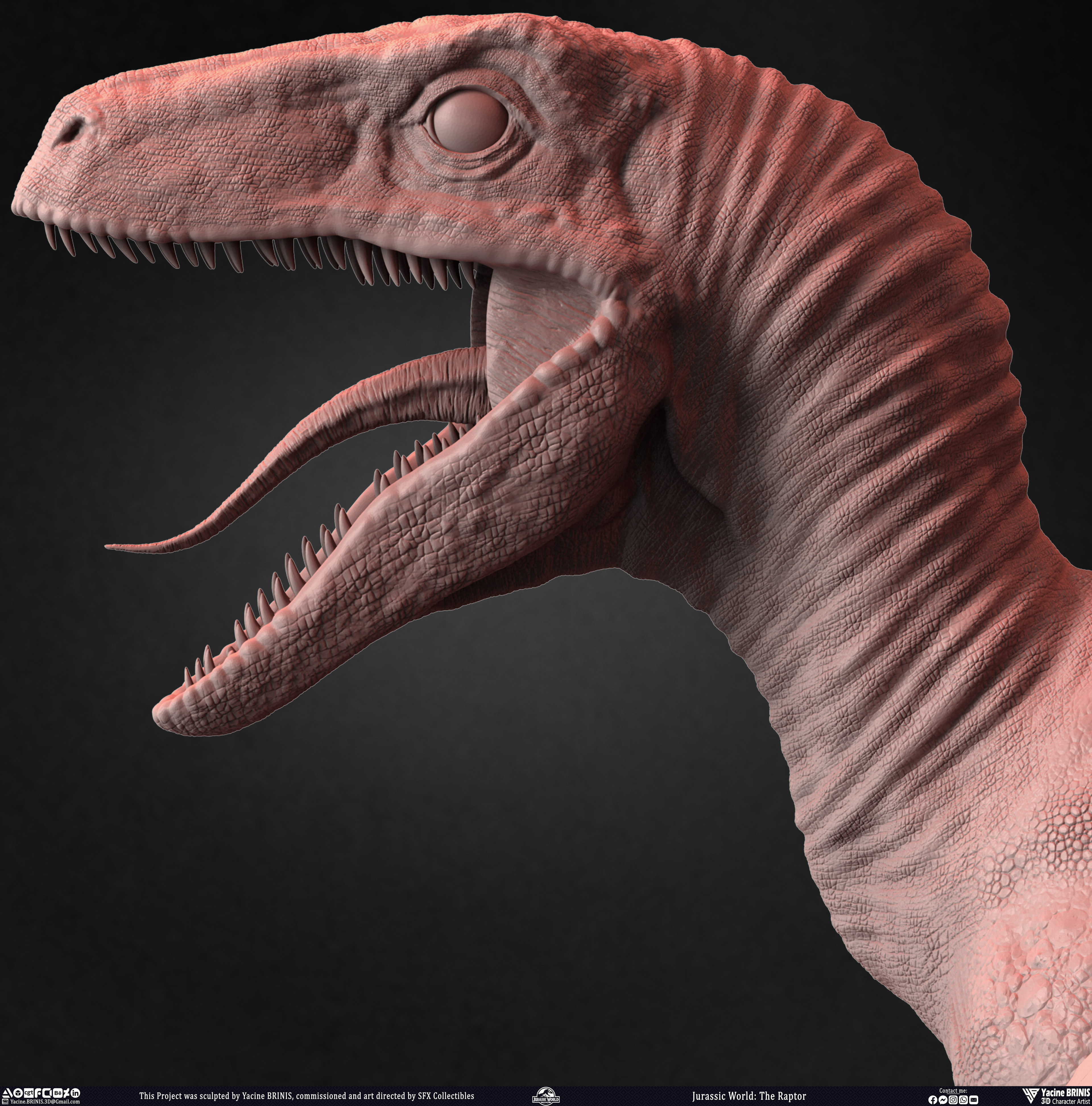 Jurassic World The Raptor sculpted by Yacine BRINIS 028