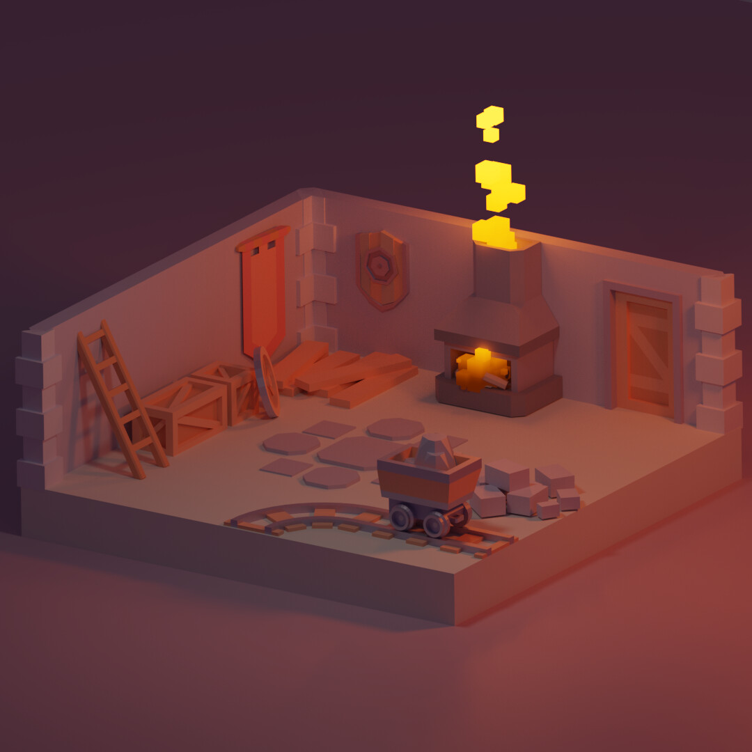 Anastassiya Voronkova - Low Poly Mine Room