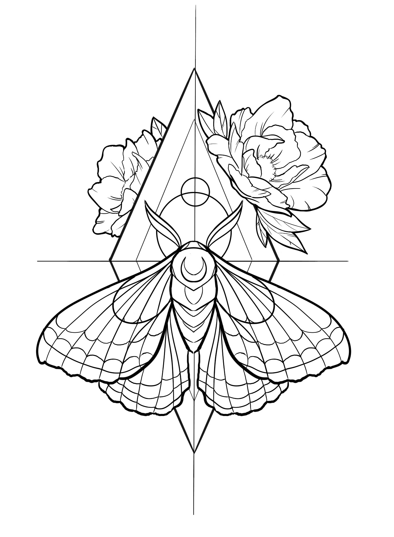 Top more than 53 linework moth tattoo best in.cdgdbentre