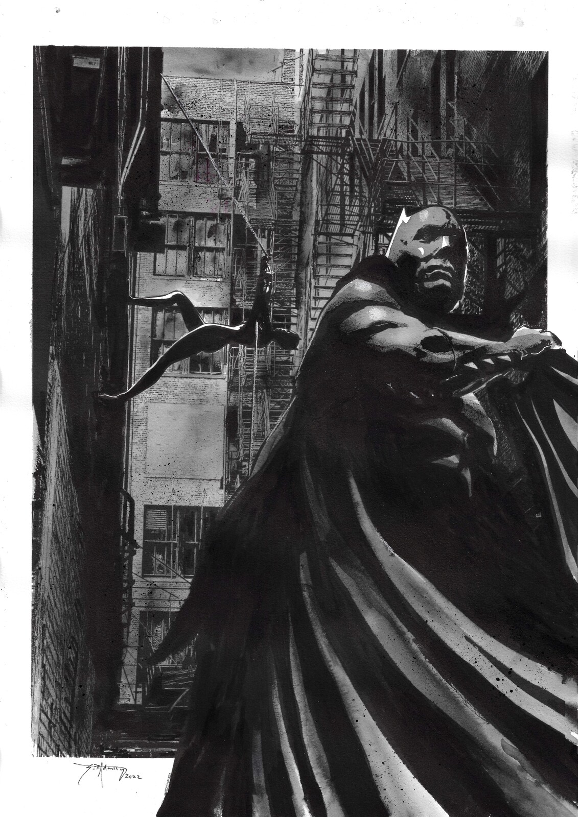 Batman and Catwoman - Ink on A3