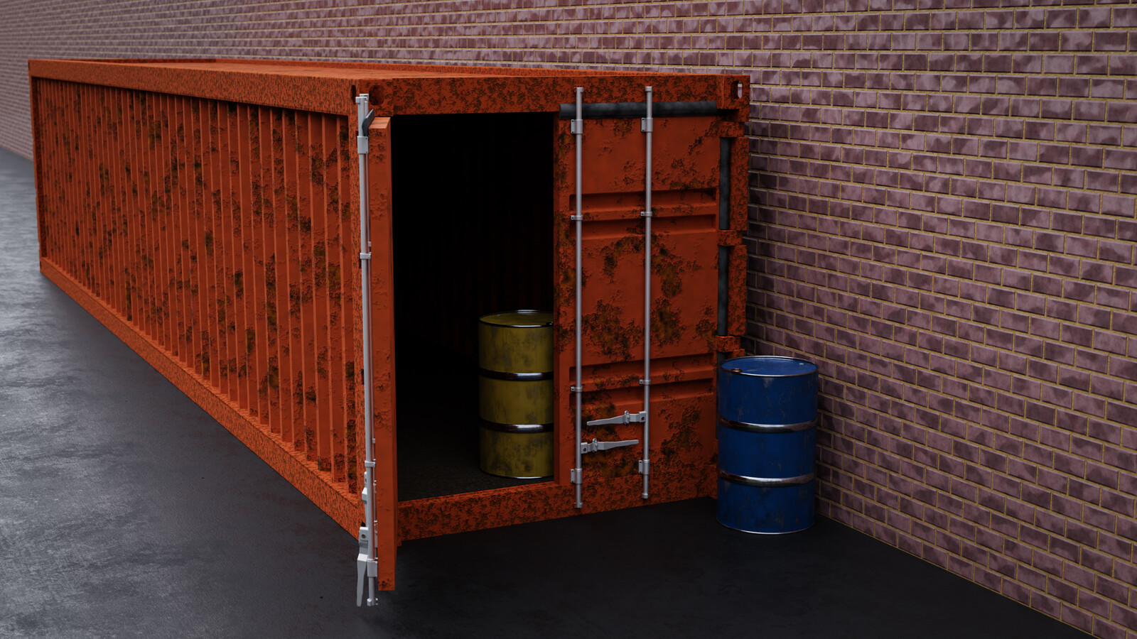 A Container and some Barrels
