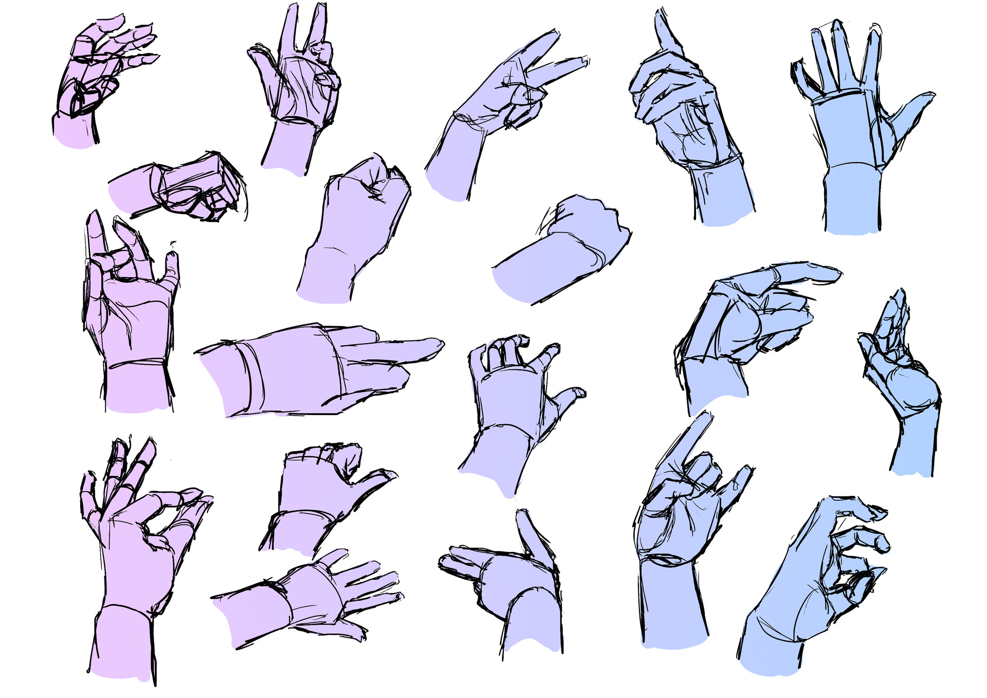 ArtStation - Hands anatomy study - Sketch