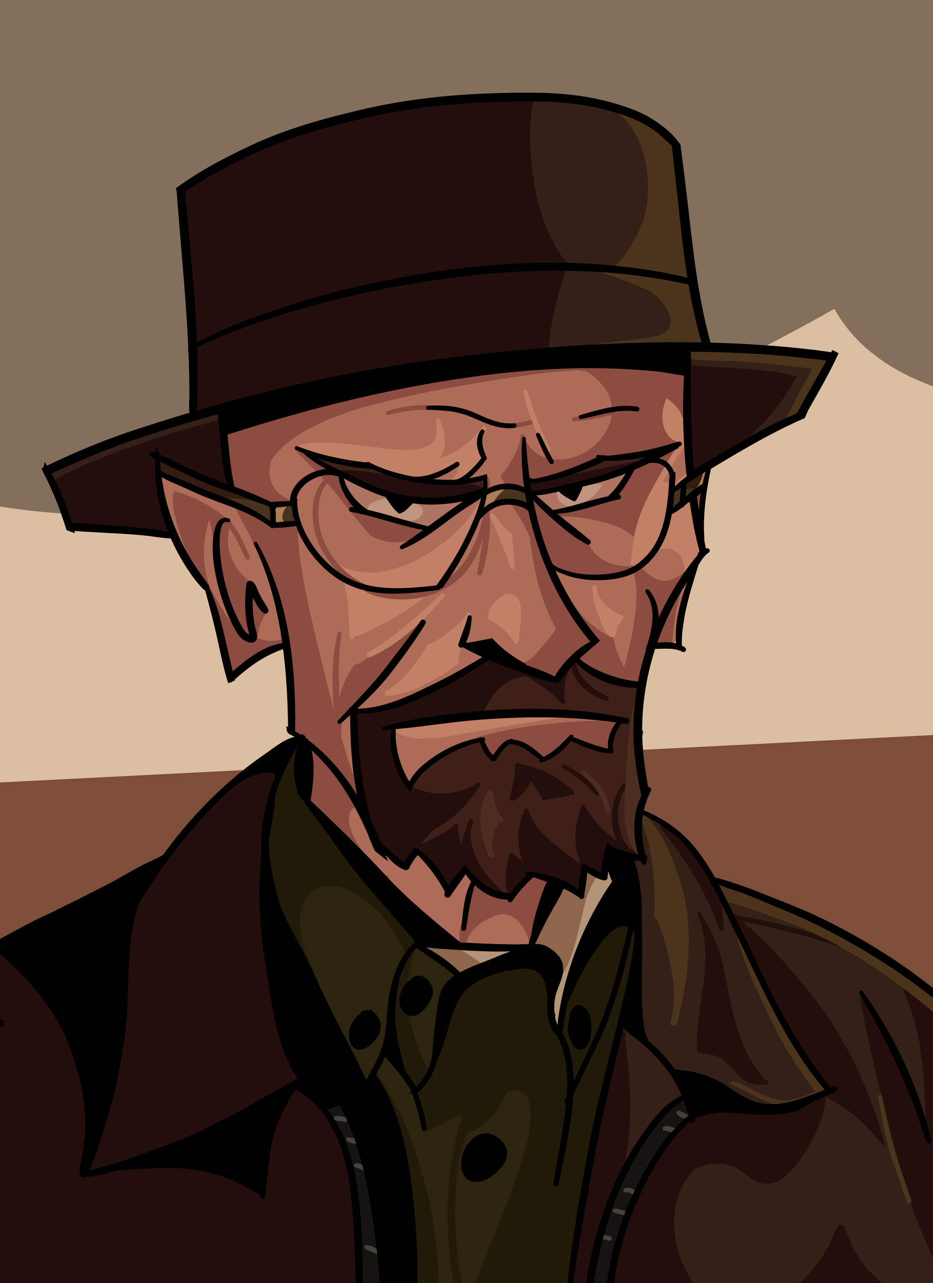Szymon Plewiński Cartoon portrait of Walter White