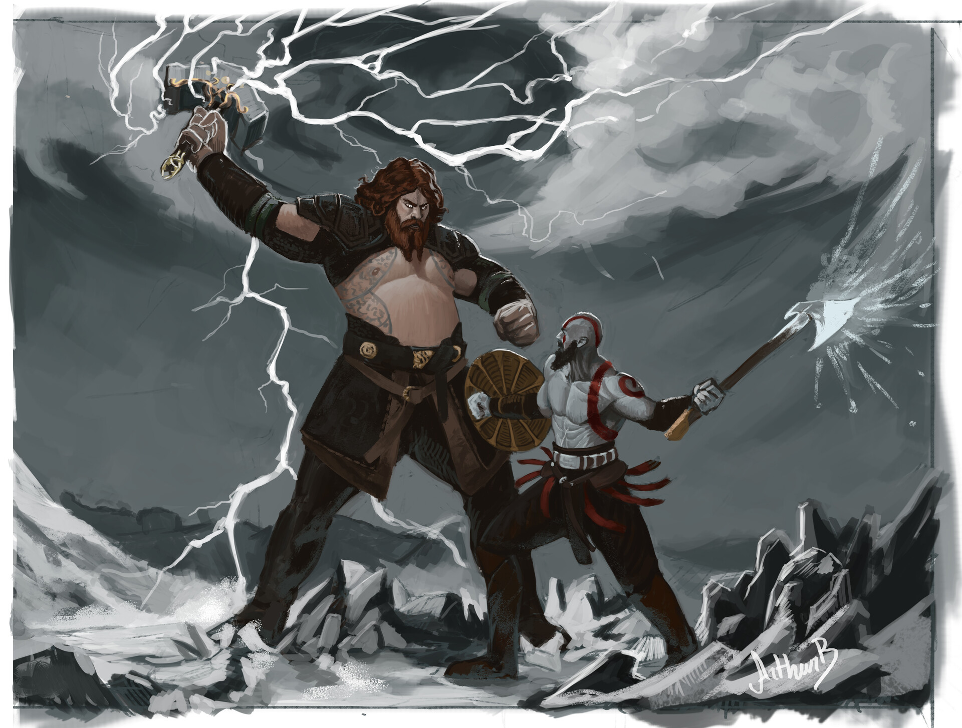 ArtStation - Thor concept art (for game god of war)