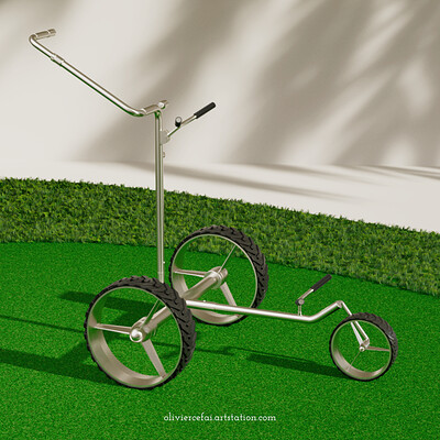 Electric golf trolley design evolution study (shapr3d)