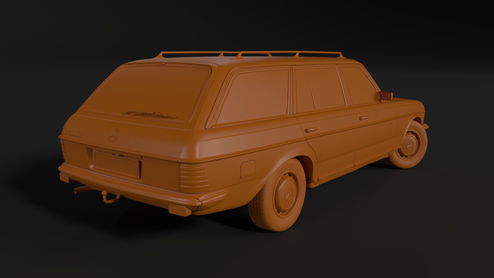 Mercedes 230TE Clay Renders