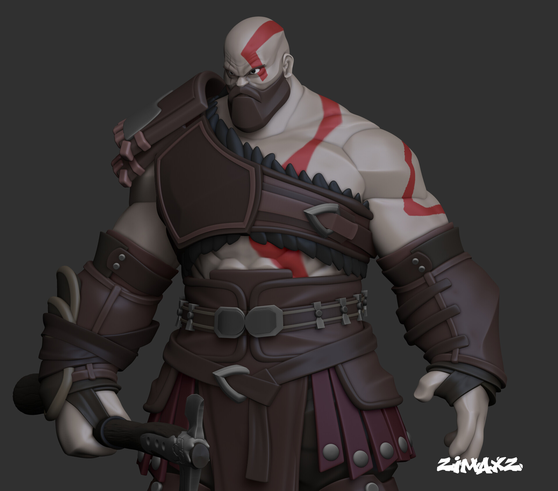 ArtStation - God of War II - Kratos