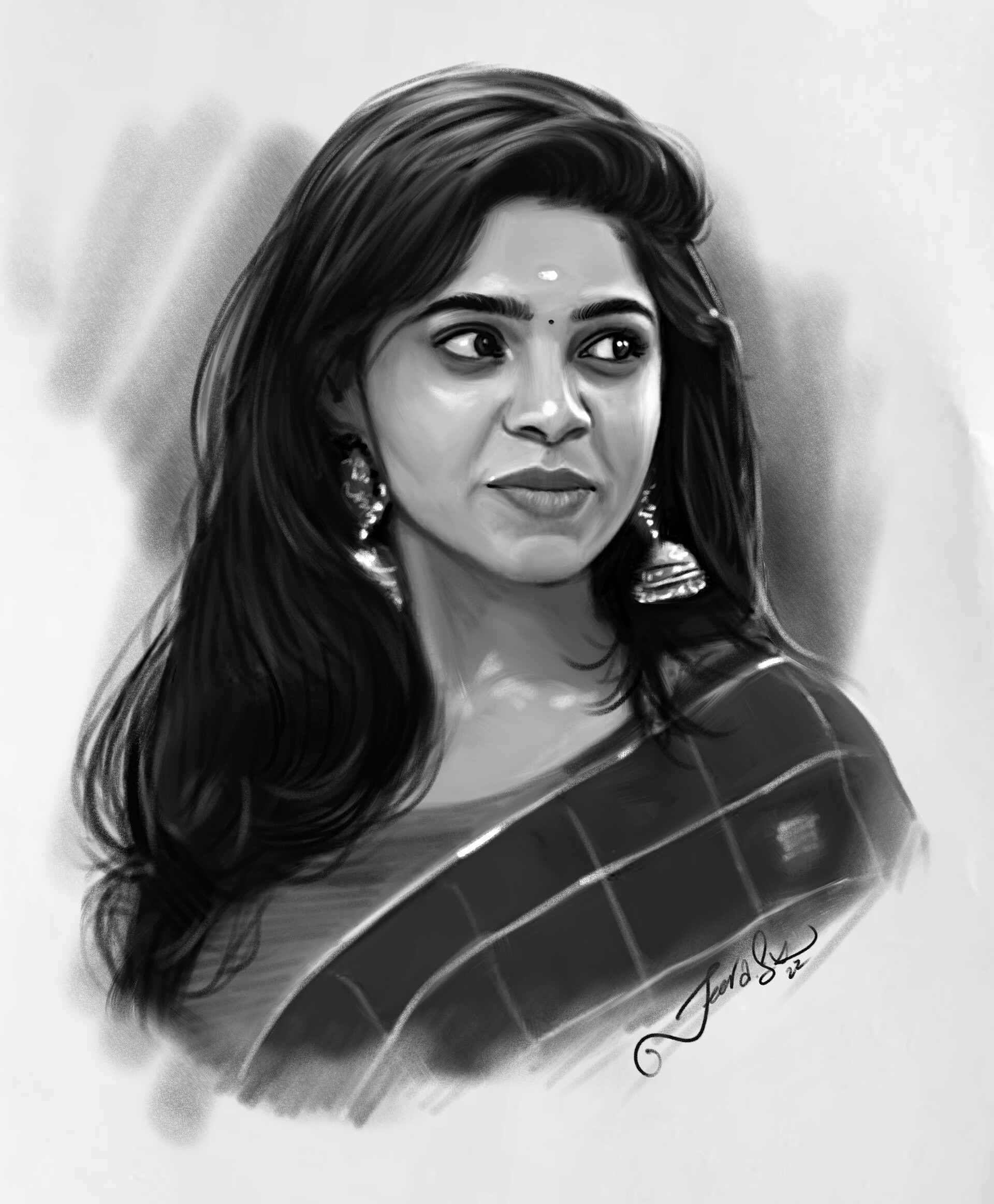 ArtStation  Actress Keerthy Suresh Pencil Sketch 2022 KeerthySuresh  keerthysureshofficial pencildrawing