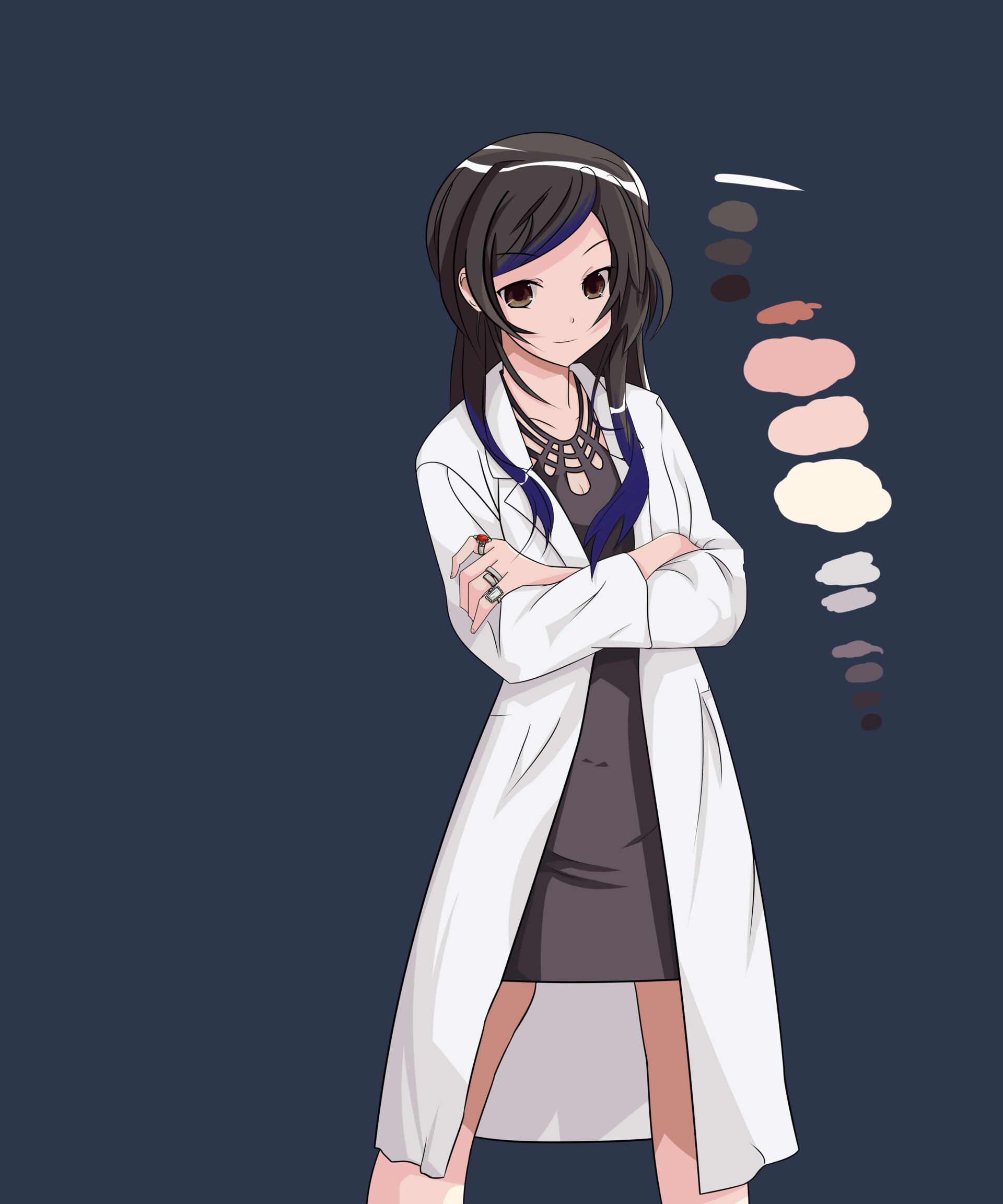 Premium AI Image  Anime girl in a white lab coat