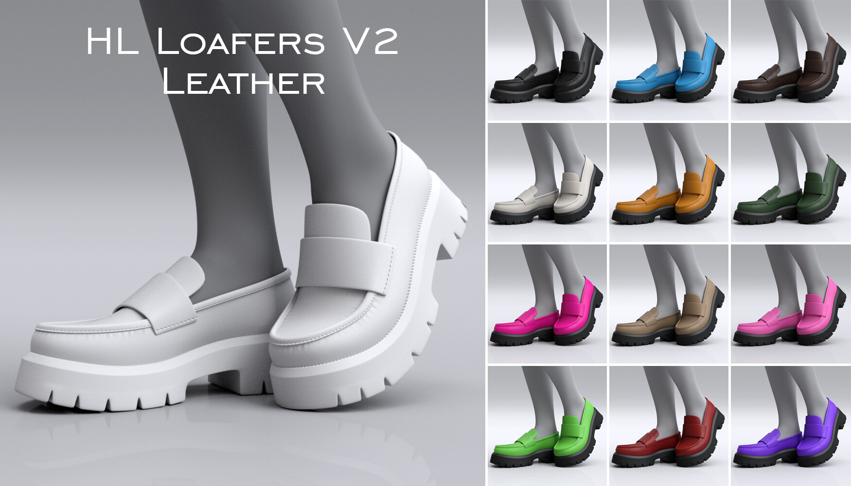ArtStation - HL Loafers and Oxford Shoes for Genesis 9