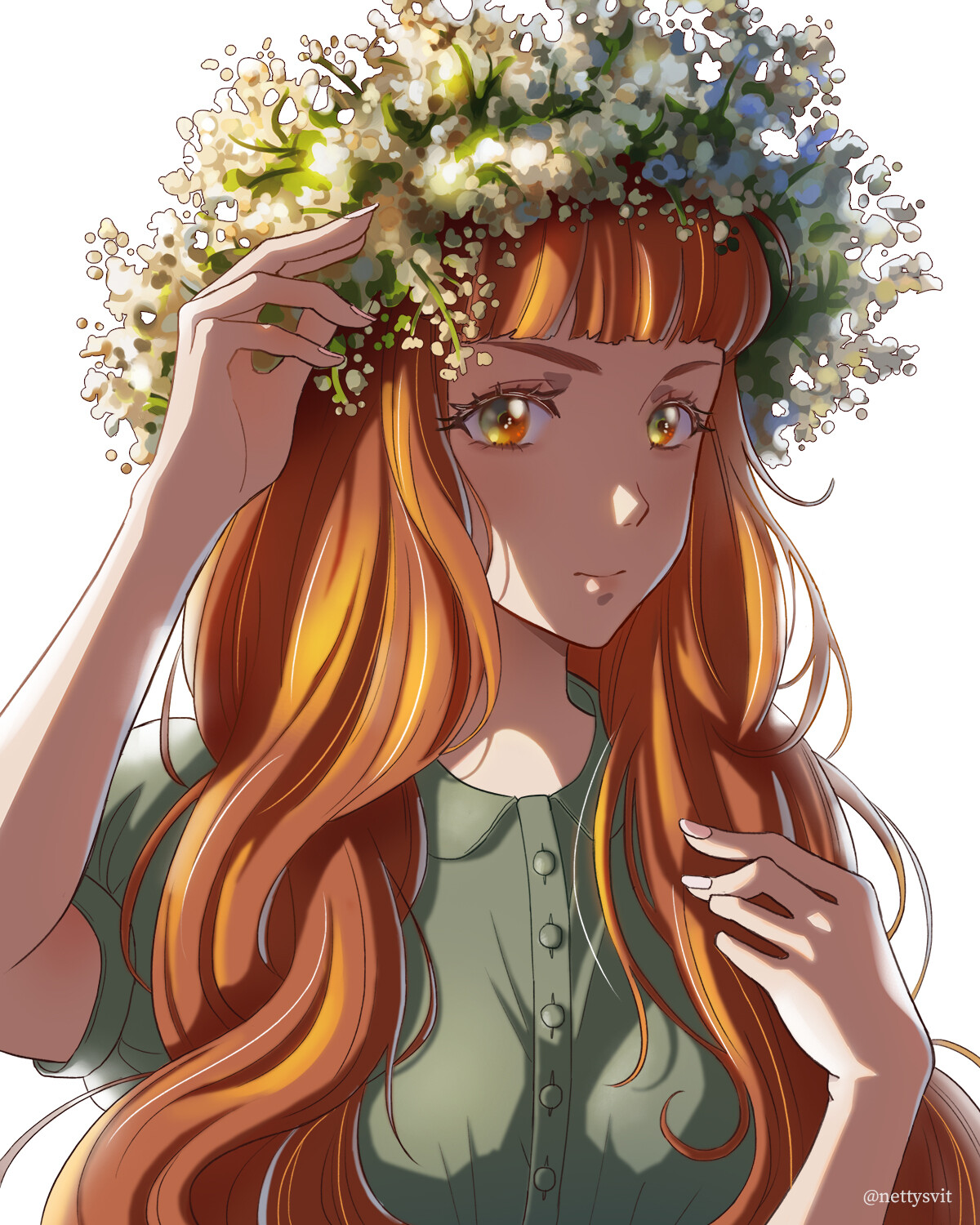 Artstation Redhead Girl Anime Portrait