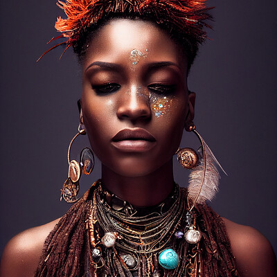 And3d and3d rusty metallic steampunk african woman portrait covered i e2bb0dab 5471 4a21 9789 8a3d961f560e