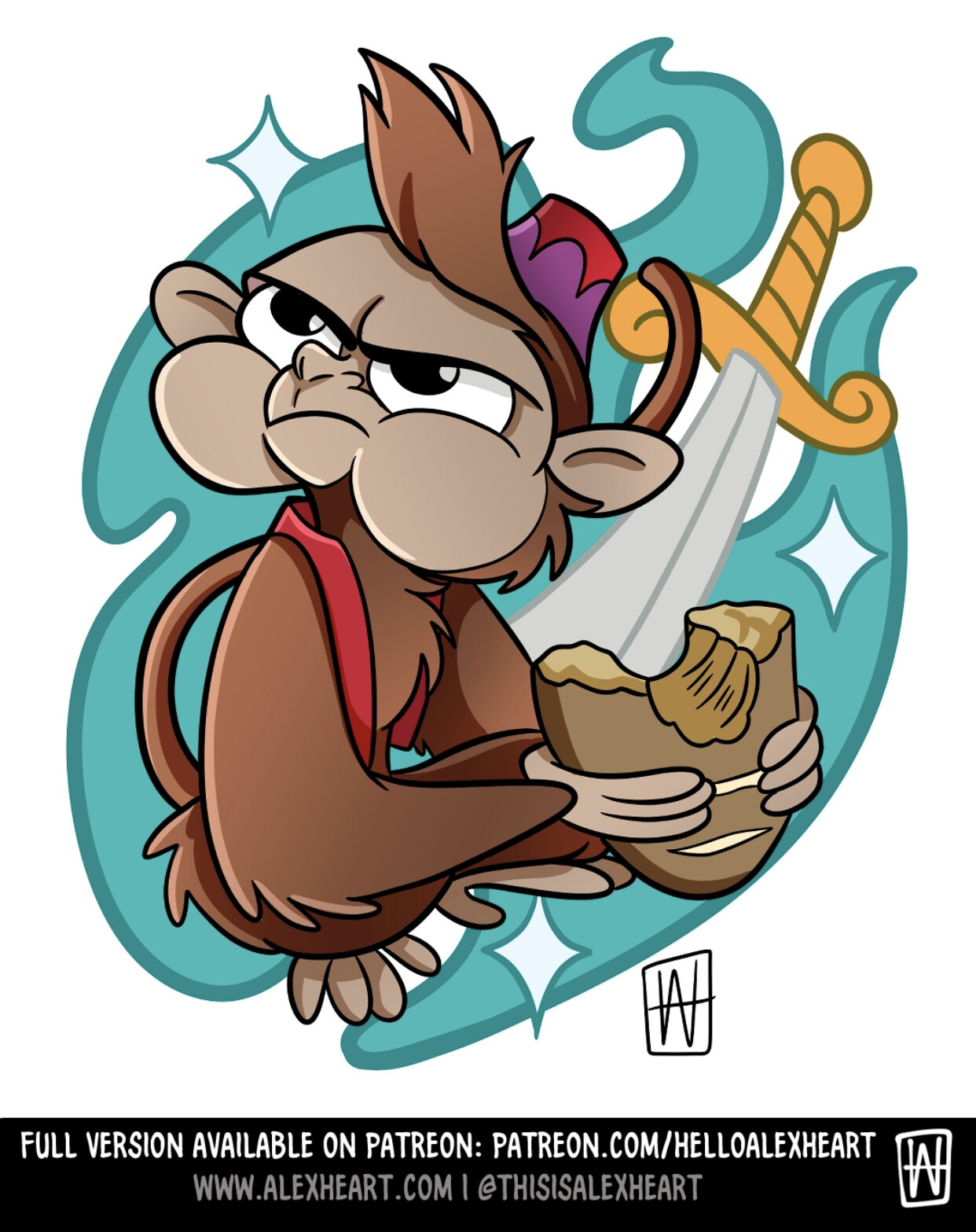 disney aladdin monkey drawings