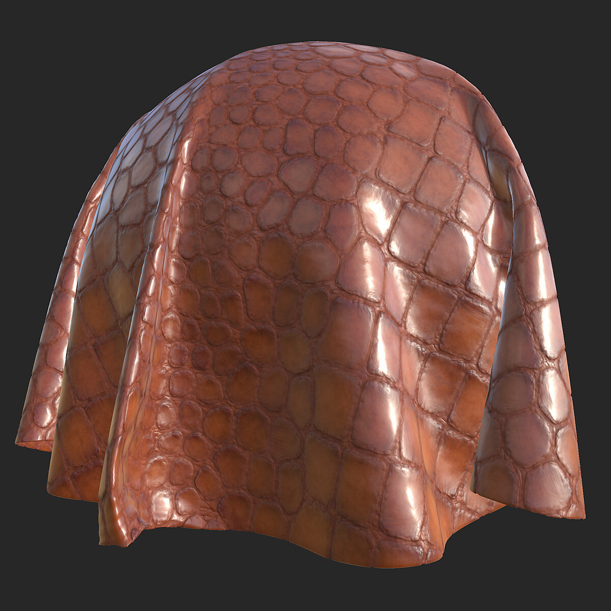 Crocodile Skin Leather PBR Texture - A23D