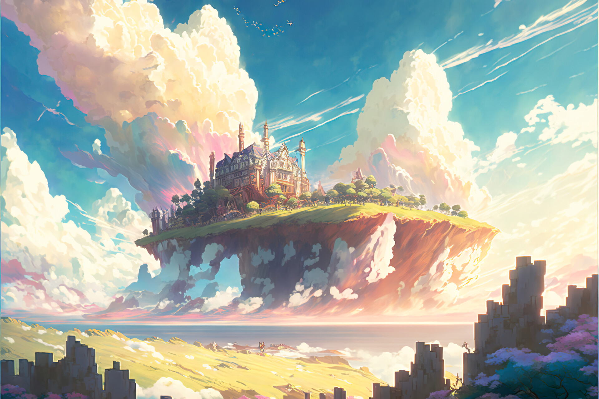 HD anime fantasy city wallpapers | Peakpx