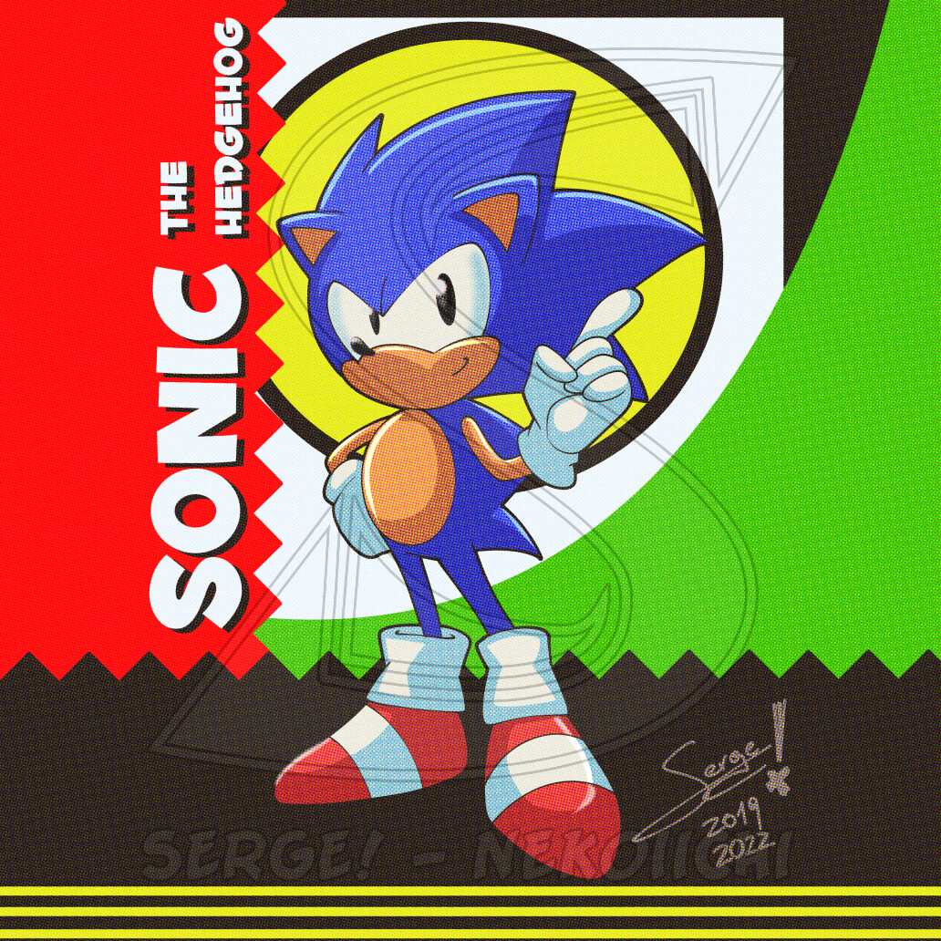 Sonic the Hedgehog Comic Cover Art 4 Wall Scroll