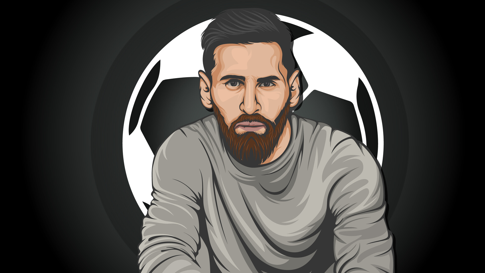 Artstation lionel messi vector art portrait