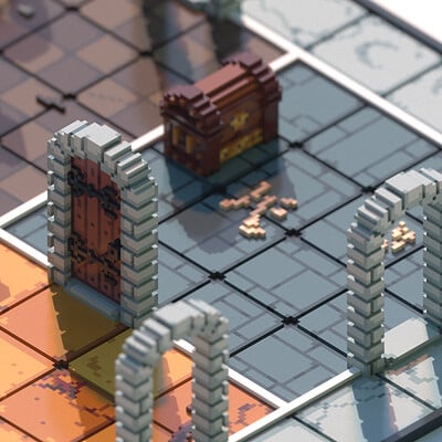 Voxel HeroQuest Game Board Assets