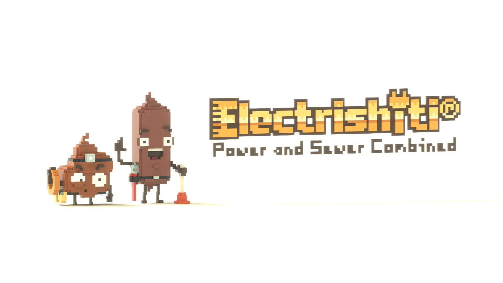 1080p horizontal banner of the Electrishiti® characters and logo.
