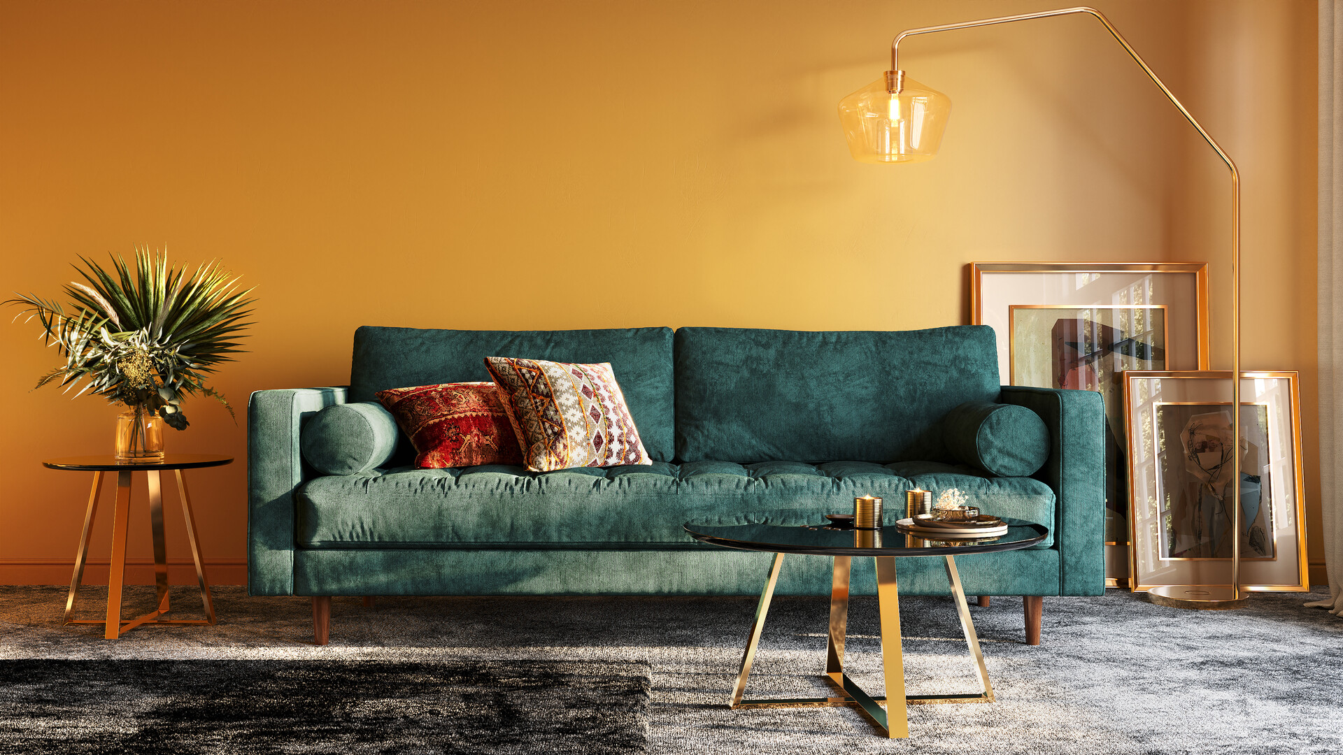 ArtStation - 3D Lifestyle Renders of a Gorgeous Green Sofa