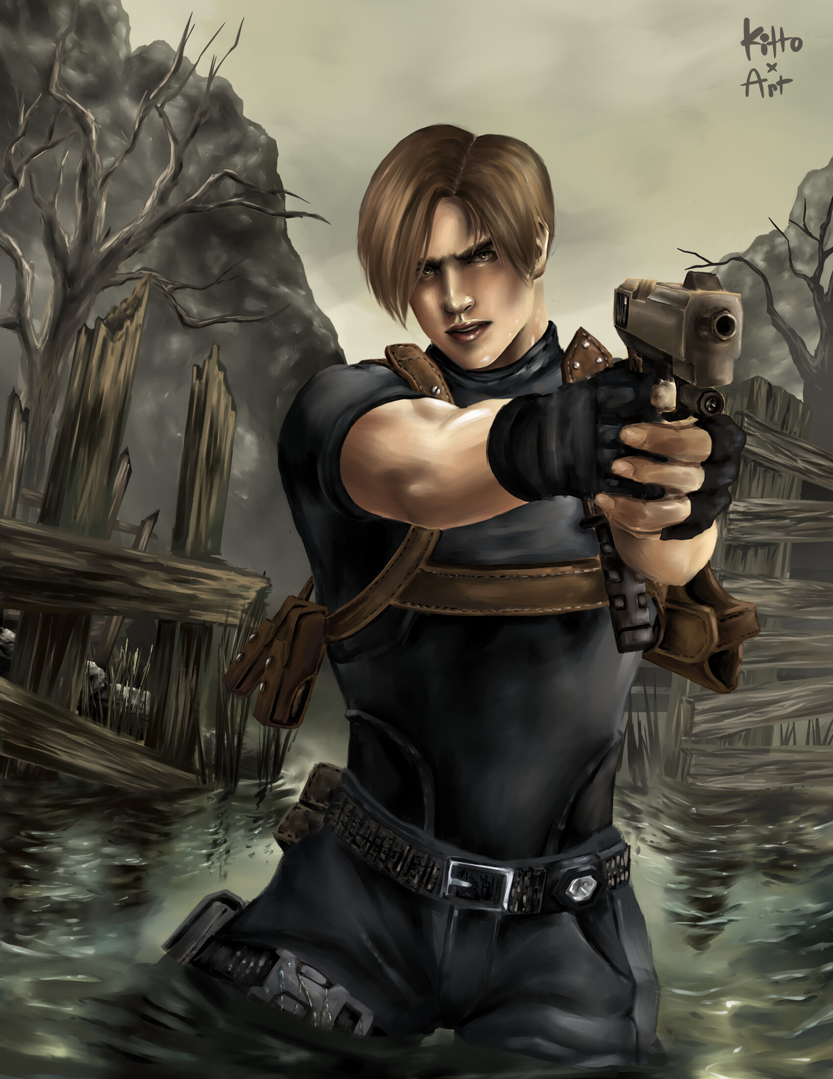 ArtStation RE4 Leon Kennedy