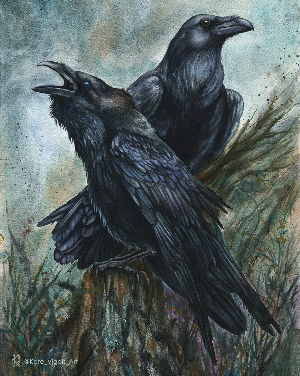 Watercolor on cotton paper, size 14"х20" (31,5x51cm).