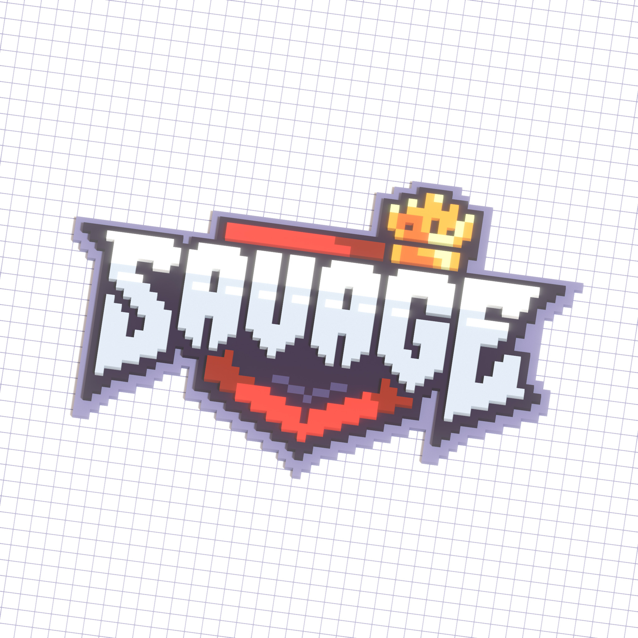 Rendering of the voxel \ "pixel" rendition of Richie's "Savage" logo design.