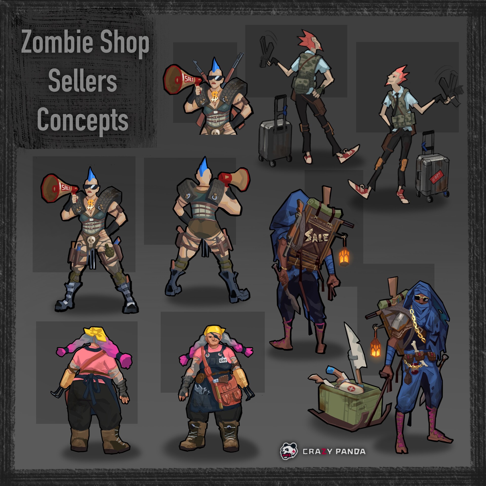 ArtStation Zombie Shop Ads Concepts