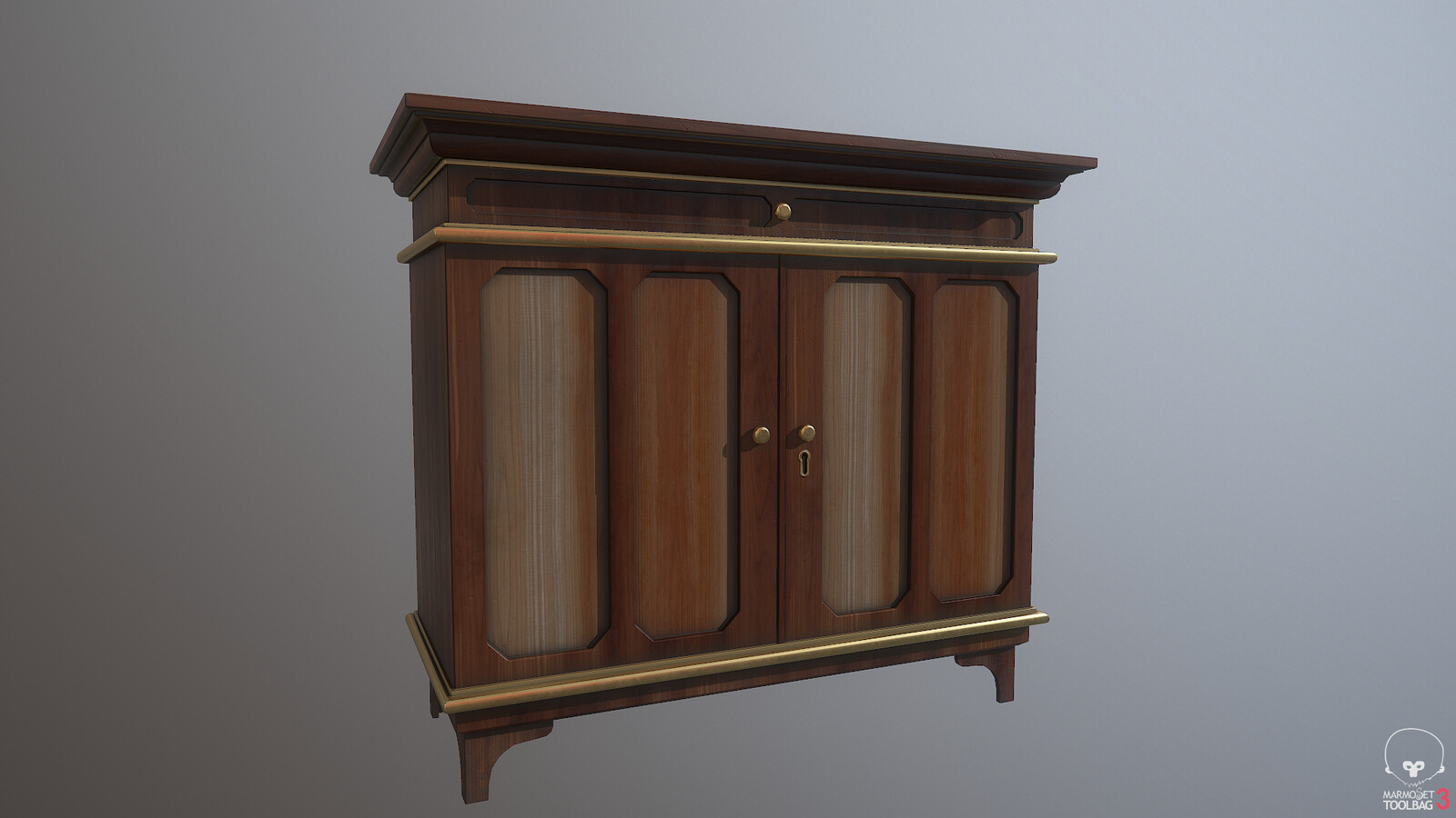 Cabinet, modeled in Max, textured in Substance.