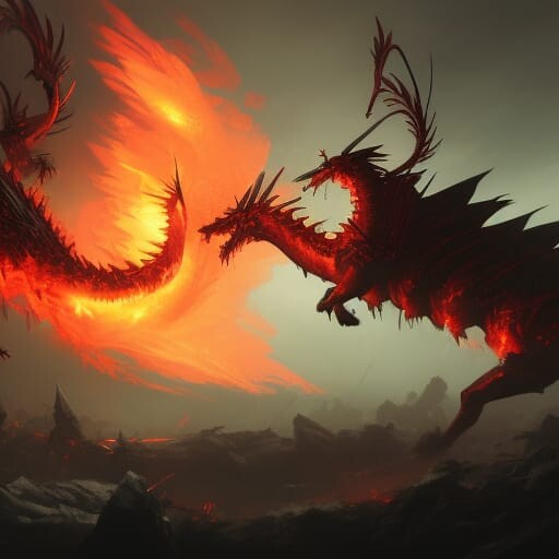ArtStation - 3 headed fire dragon