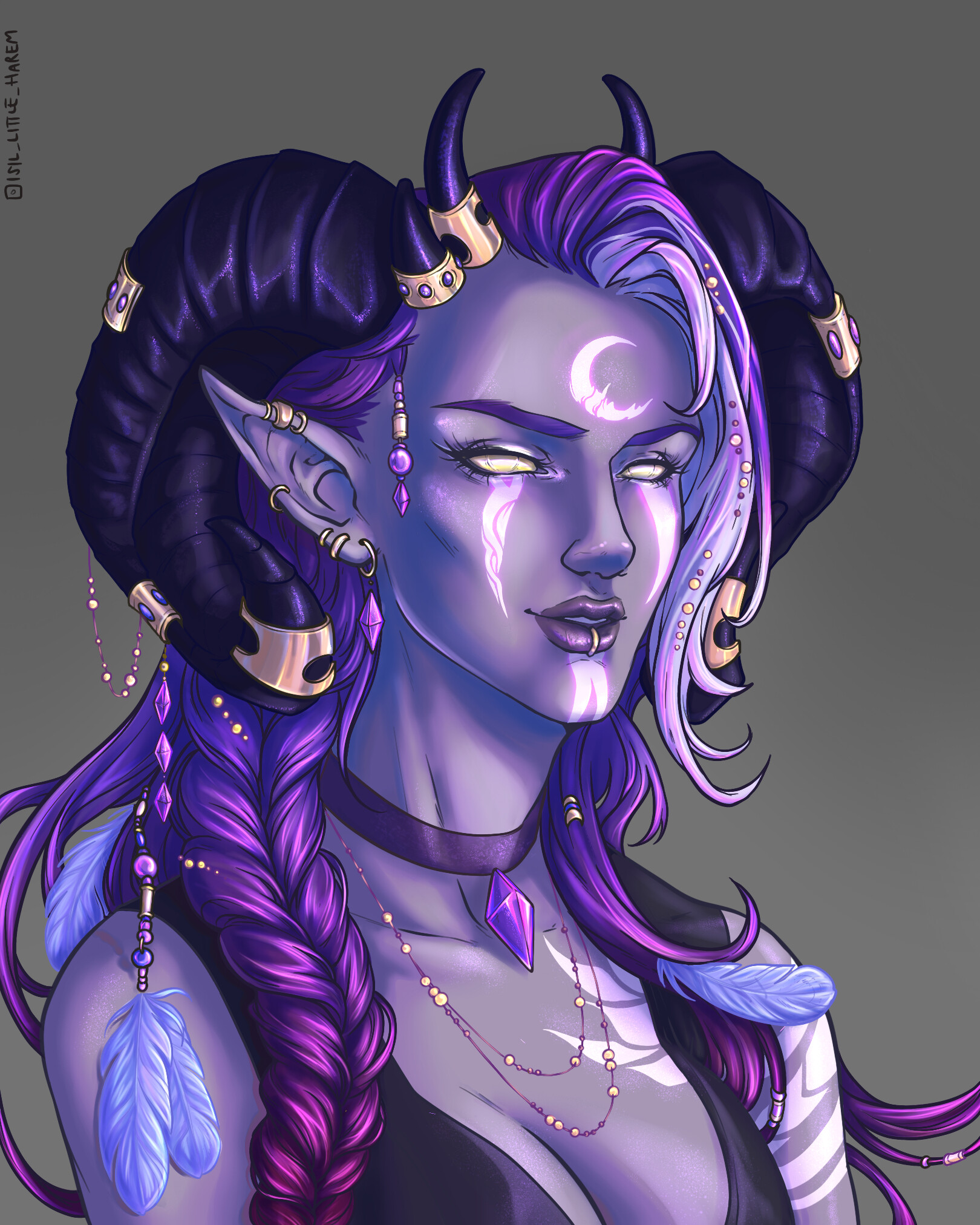Artstation tiefling original character study