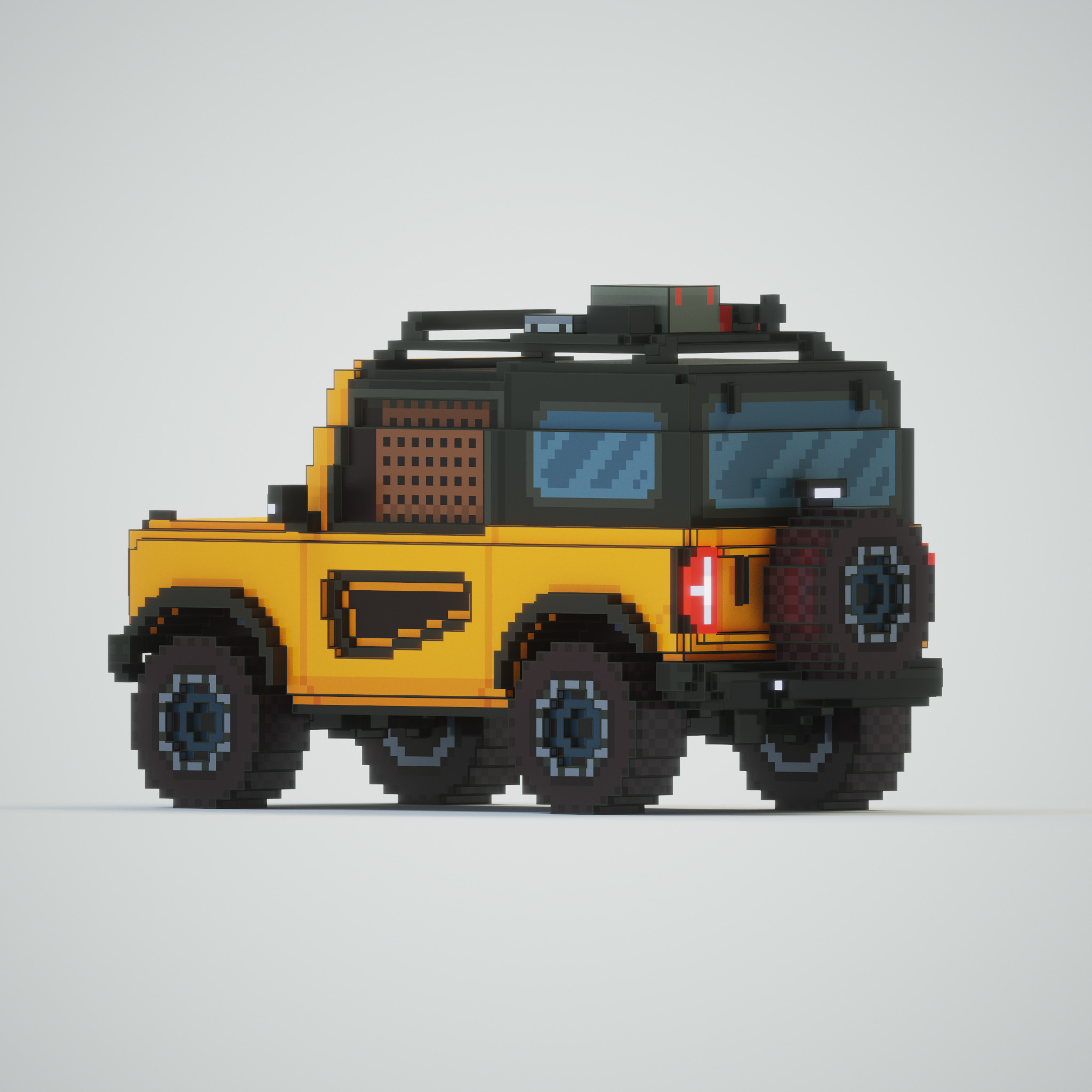 Side profile of the voxel 2021 Ford Bronco.