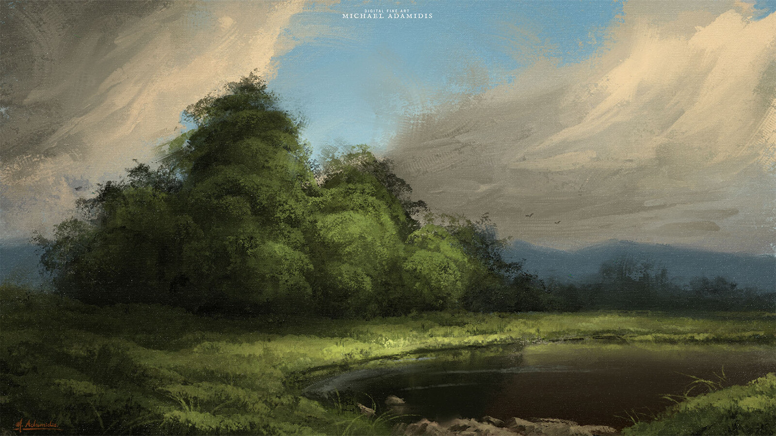 Digital Landscape Painting - Old Scenery