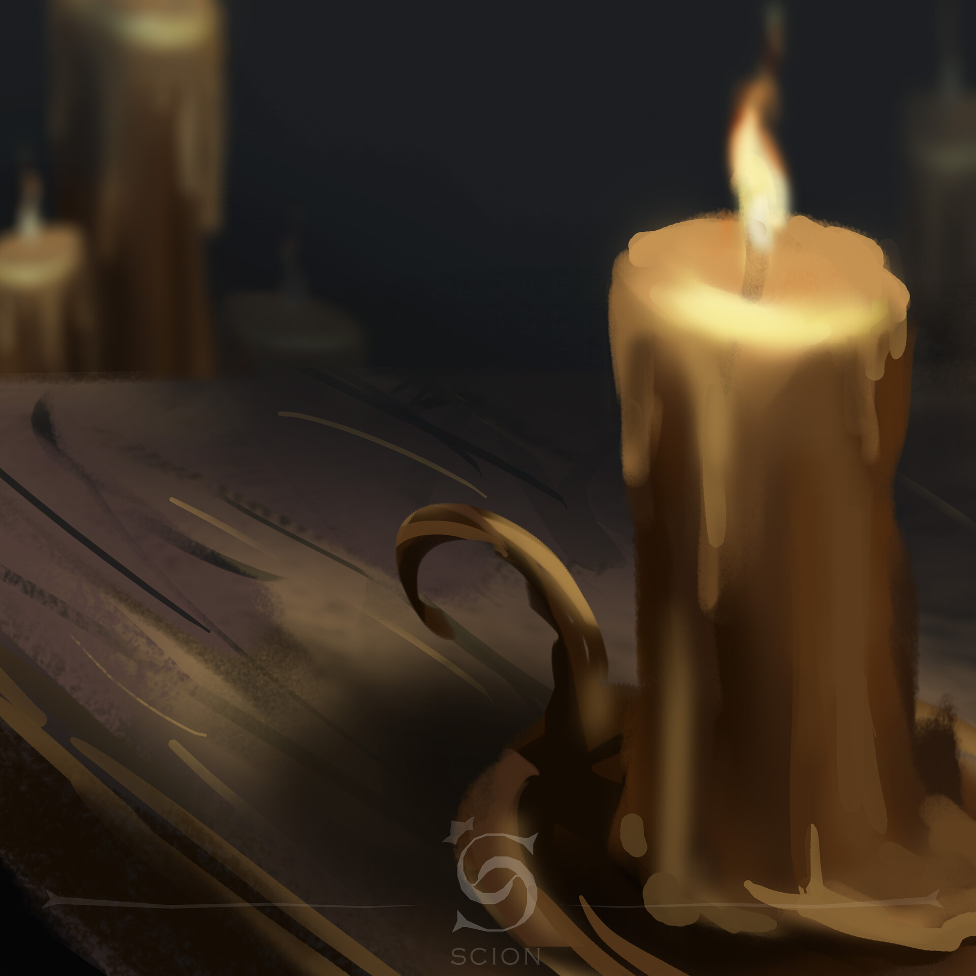 ArtStation Candles Lighting study