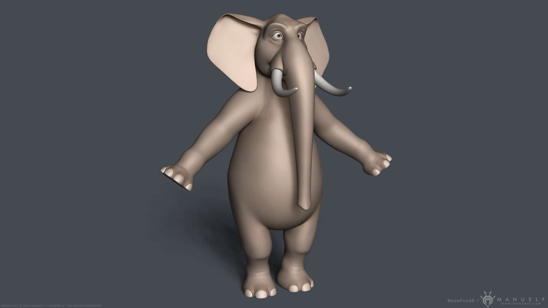 ArtStation - Stylized Cartoon Elephant - Biped